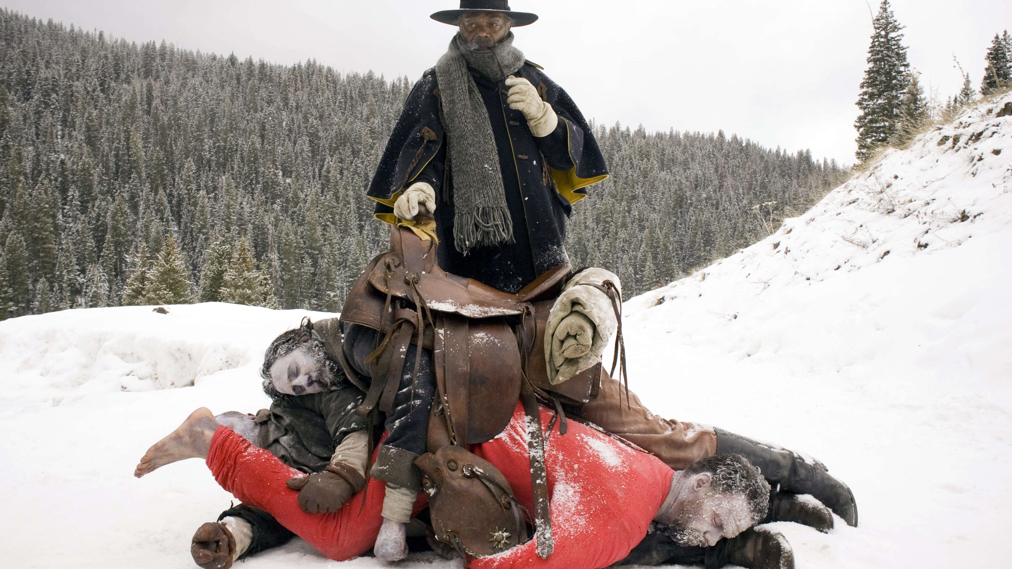 The Hateful Eight, Samuel L. Jackson, Marquis Warren, Sella, Neve, sfondo per portatile