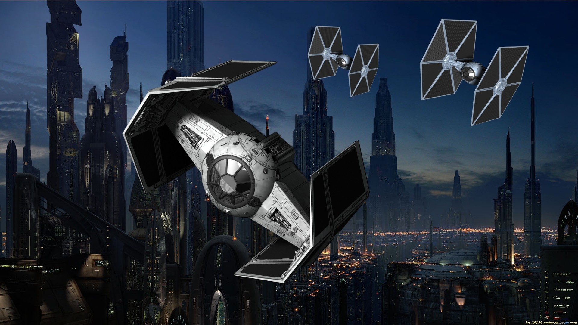 TIE Advanced, Caccia TIE, Coruscant, Star Wars, 1920x1080, wallpaper desktop