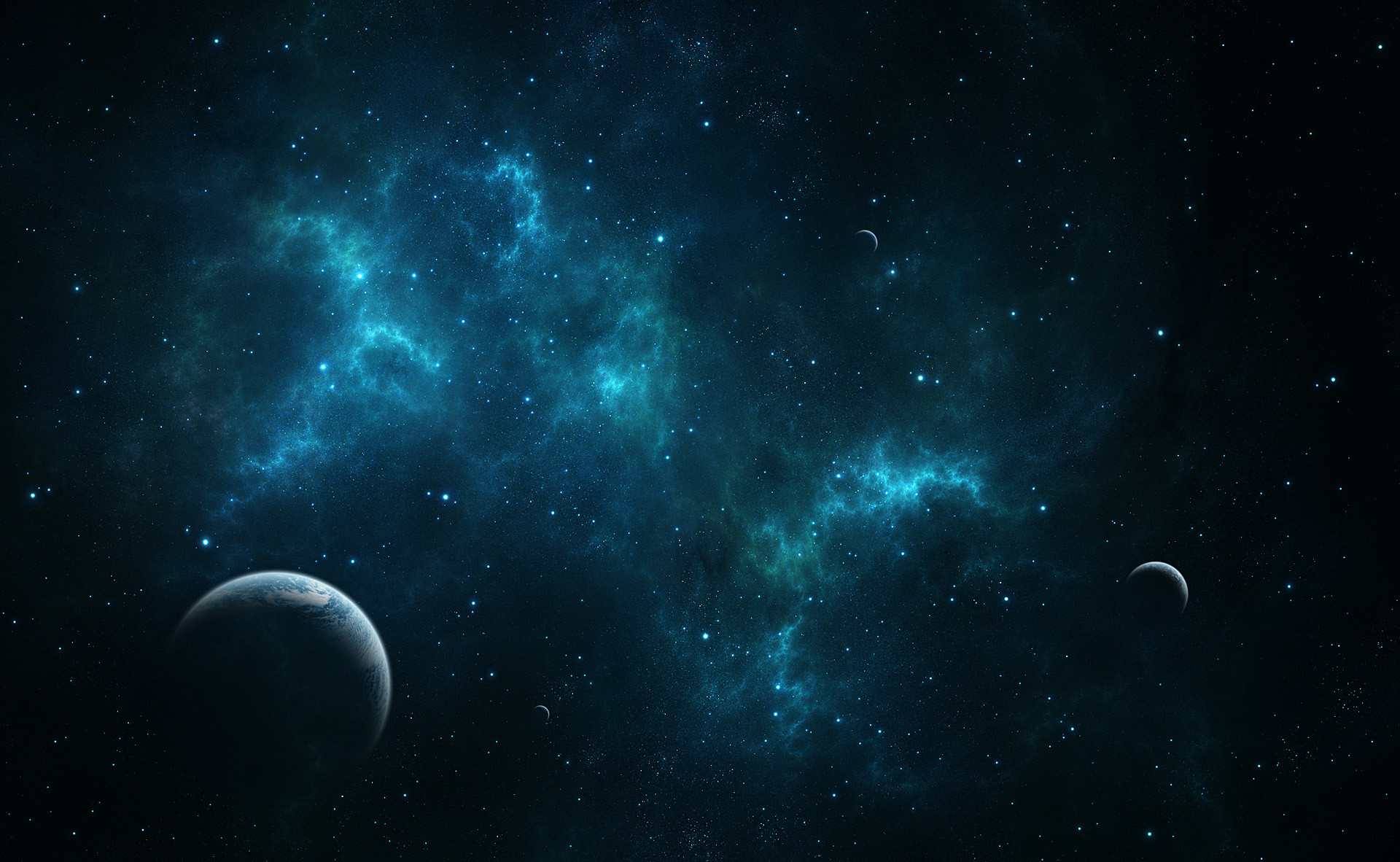 Nebulosa, Pianeti, Turchese, Full HD, sfondo desktop
