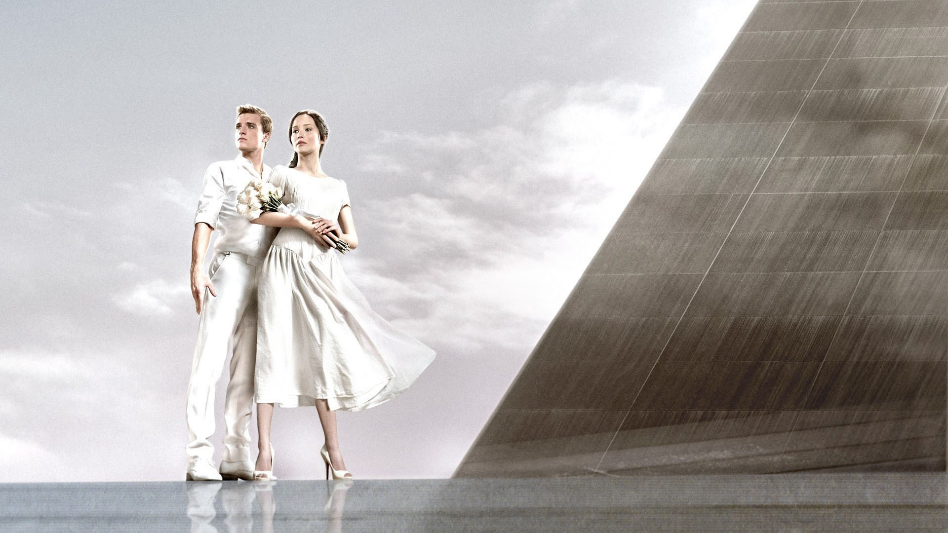 Josh Hutcherson, Jennifer Lawrence, Hunger Games: Il canto della rivolta, Abito da sposa, sfondo desktop