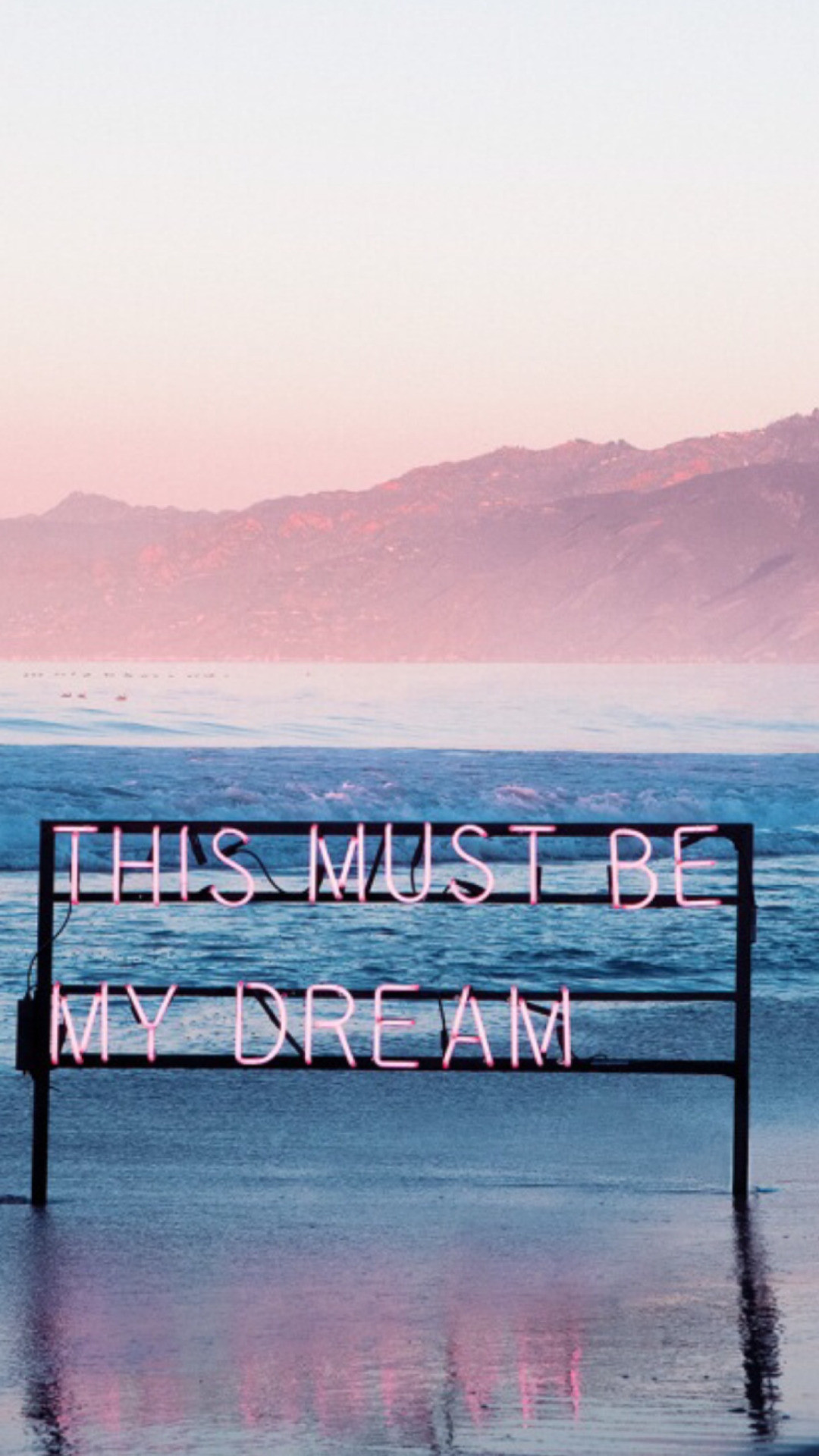 This Must Be My Dream, The 1975, Neon, Mare, Verticale, Full HD, wallpaper per smartphone