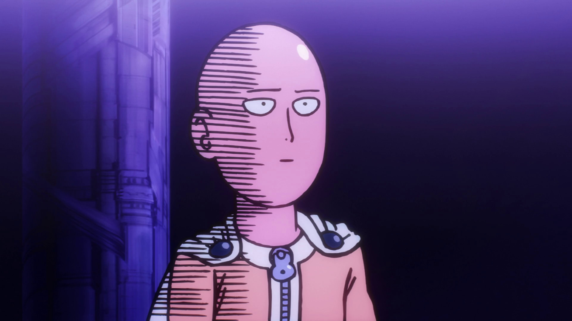 Saitama, One Punch Man, Viola, Espressione, Full HD 1080p, sfondo desktop