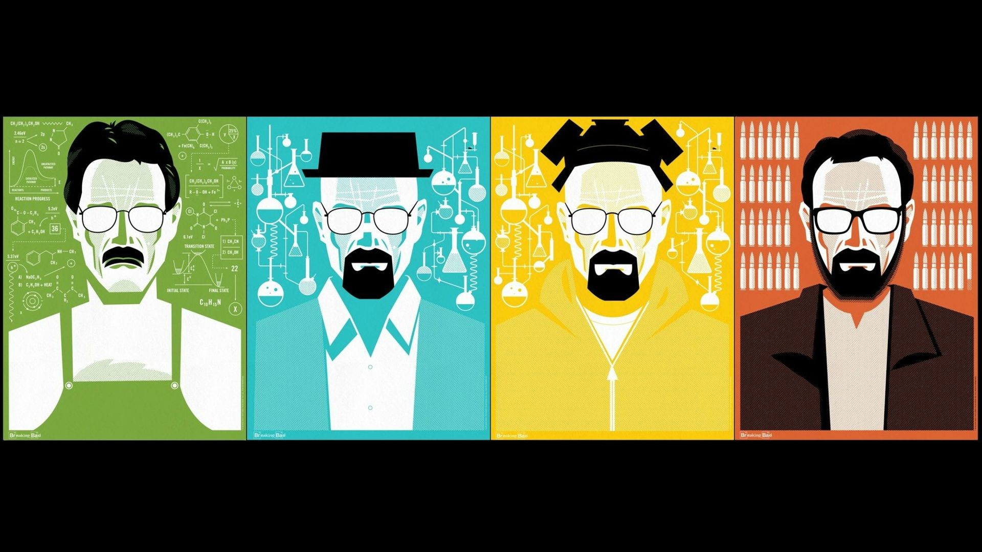 Walter White, Heisenberg, Breaking Bad, Illustrazione, 16:9 Full HD, sfondo widescreen
