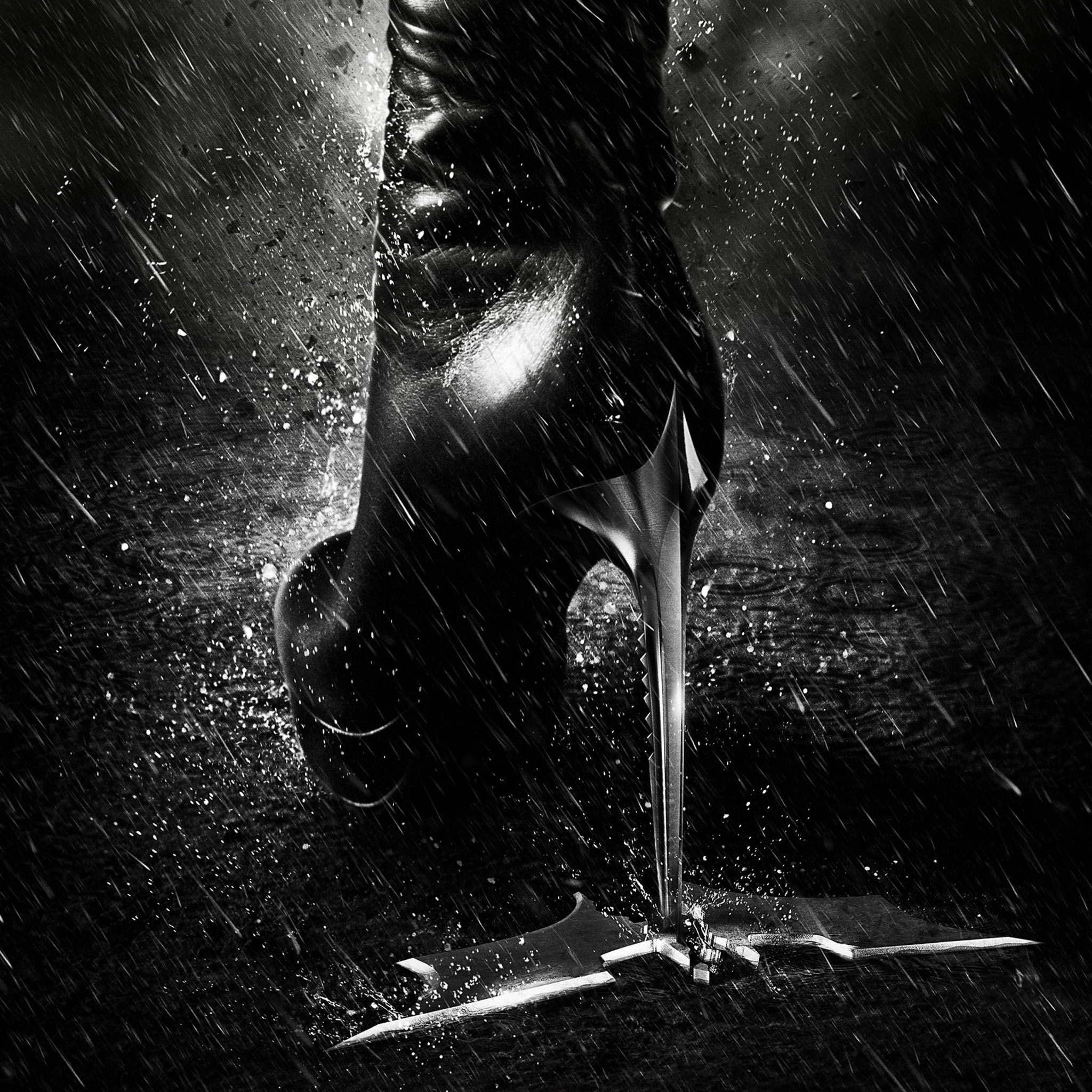 Catwoman, Il cavaliere oscuro - Il ritorno, Stivali, Pioggia, Tonalità scure, sfondo iPad