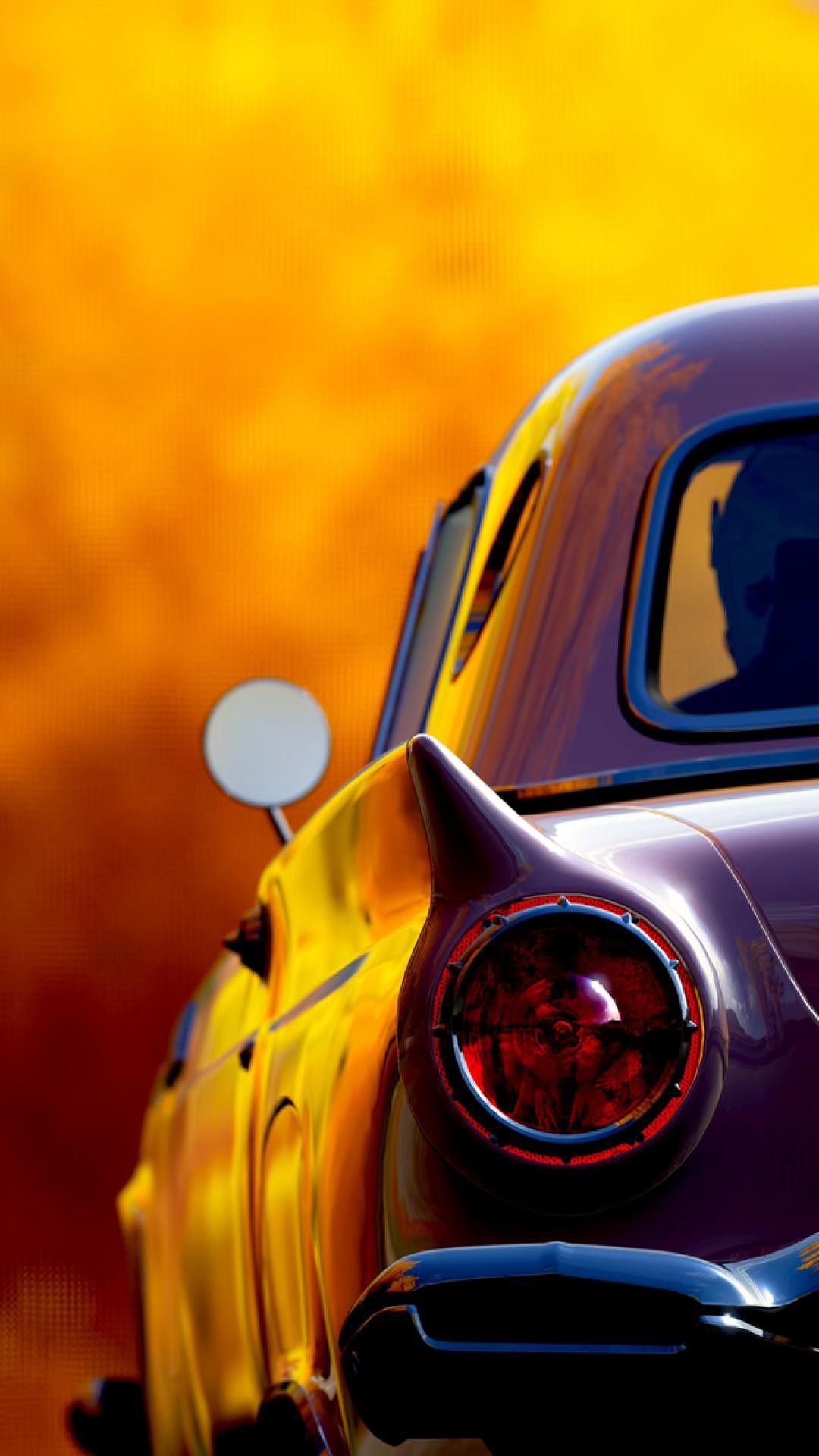 Auto d'epoca, Fanale, Arancione, sfondo iPhone 16 Full HD