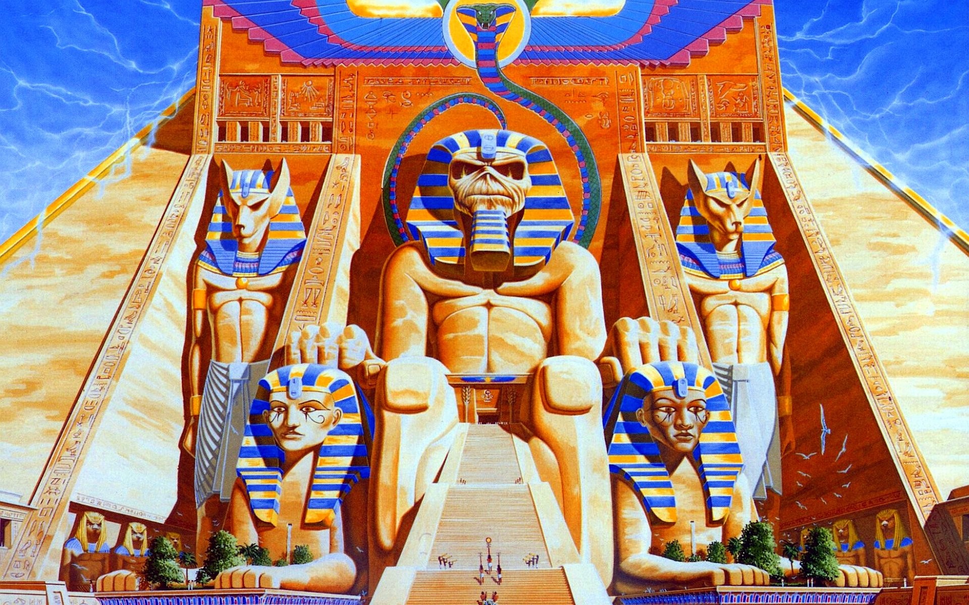 Eddie, Powerslave, Iron Maiden, Faraone, Antico Egitto, Full HD, sfondo Windows 11