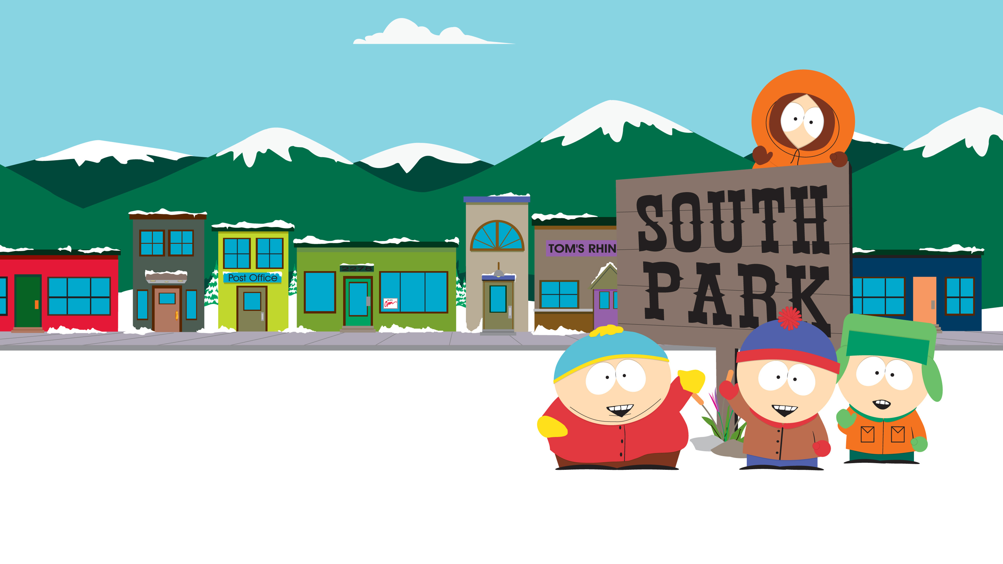South Park, Cartello, Paese, Kenny McCormick, Eric Cartman, 16:9 4K, sfondo widescreen