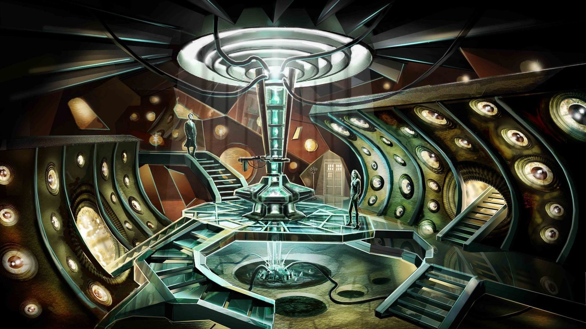 Sala di controllo della TARDIS, TARDIS, Doctor Who, Illustrazione, sfondo Full HD per PC
