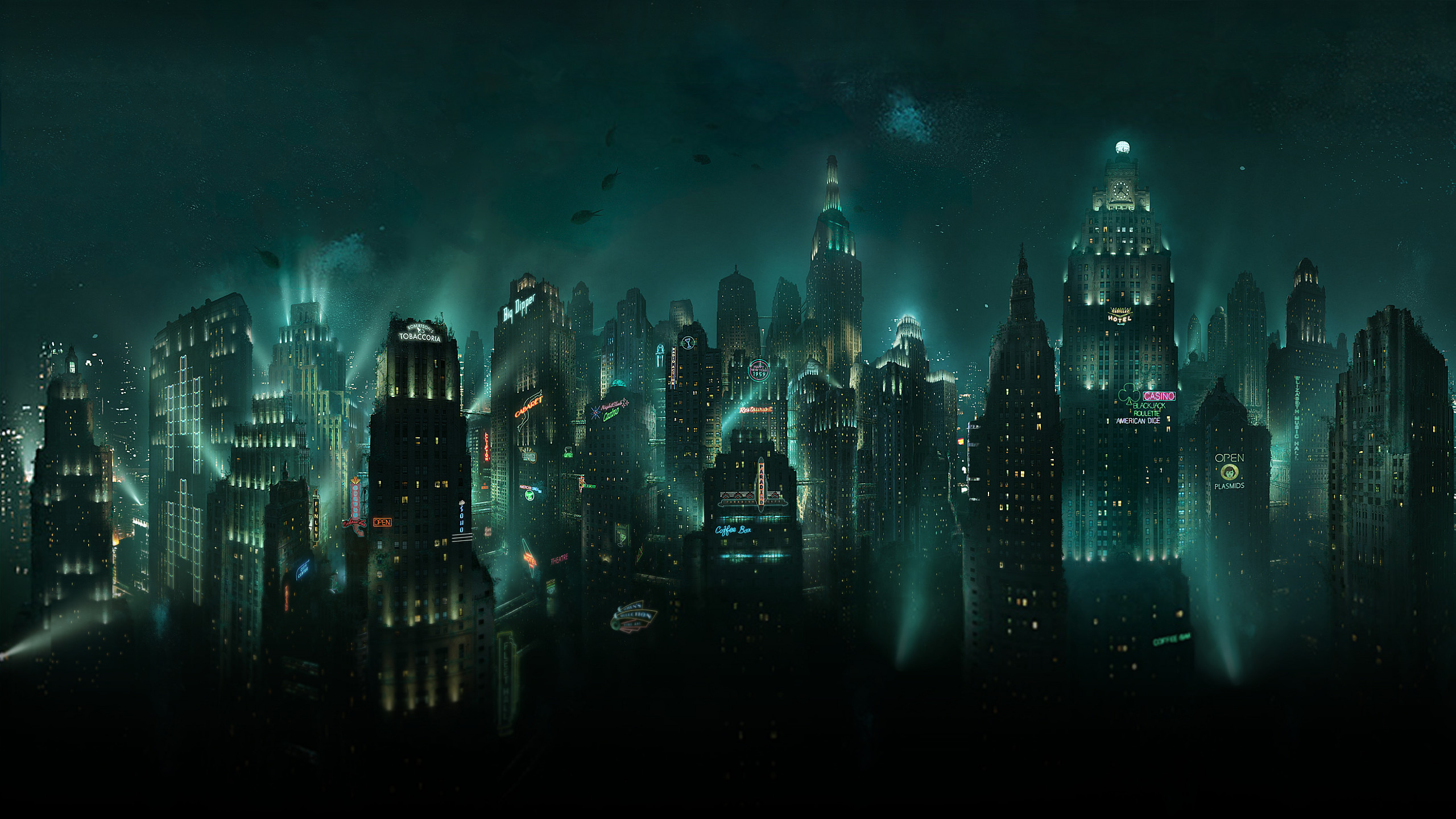 BioShock, Rapture, Città sottomarina, Grattacieli, 2K, wallpaper desktop