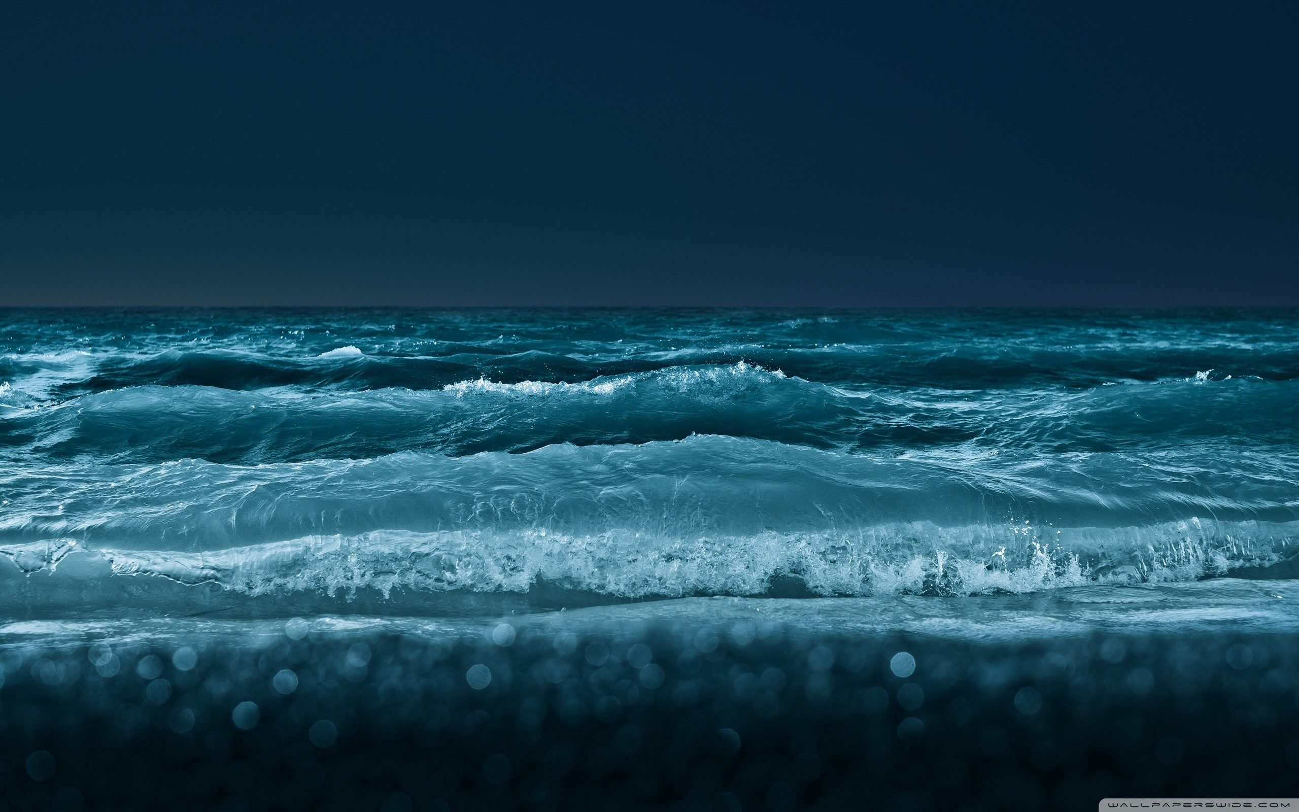Mare, Onde, Mare mosso, Tonalità scure, 2K, wallpaper per PC