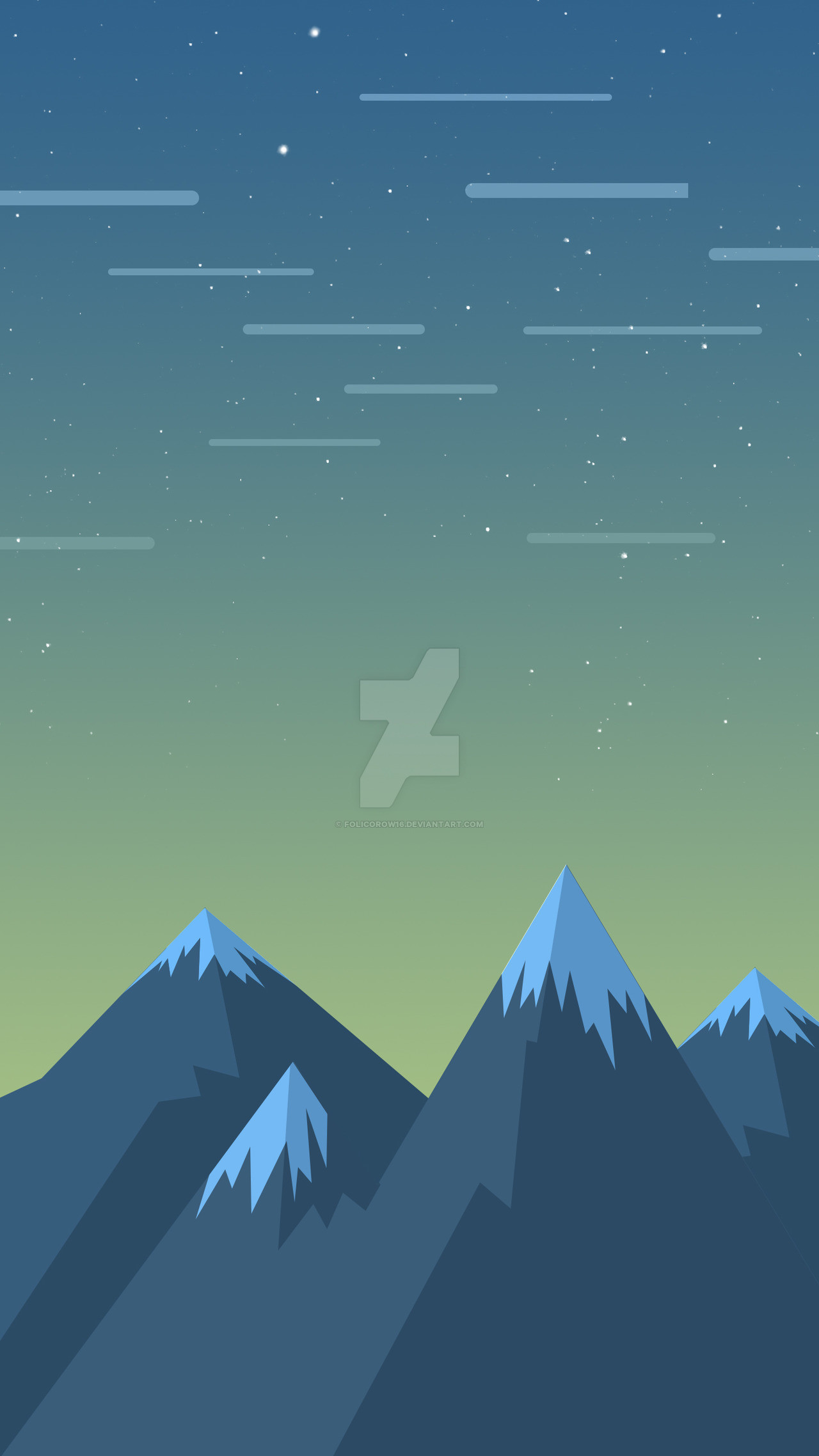 Montagne, Flat design, Cielo, Blu, Full HD, schermata di blocco Galaxy S7 Edge