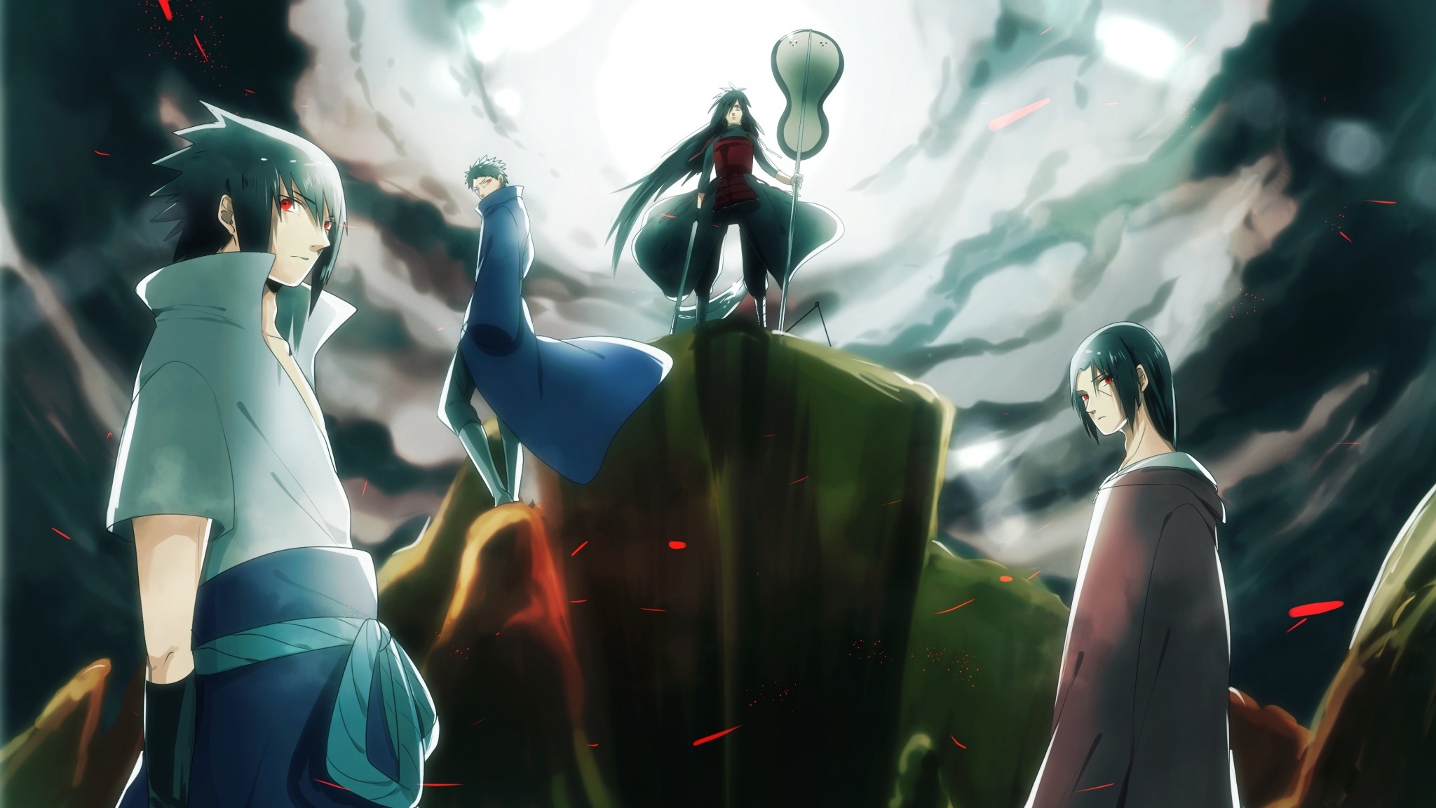 Sasuke Uchiha, Itachi Uchiha, Naruto Shippuden, Full HD, sfondo Windows 11