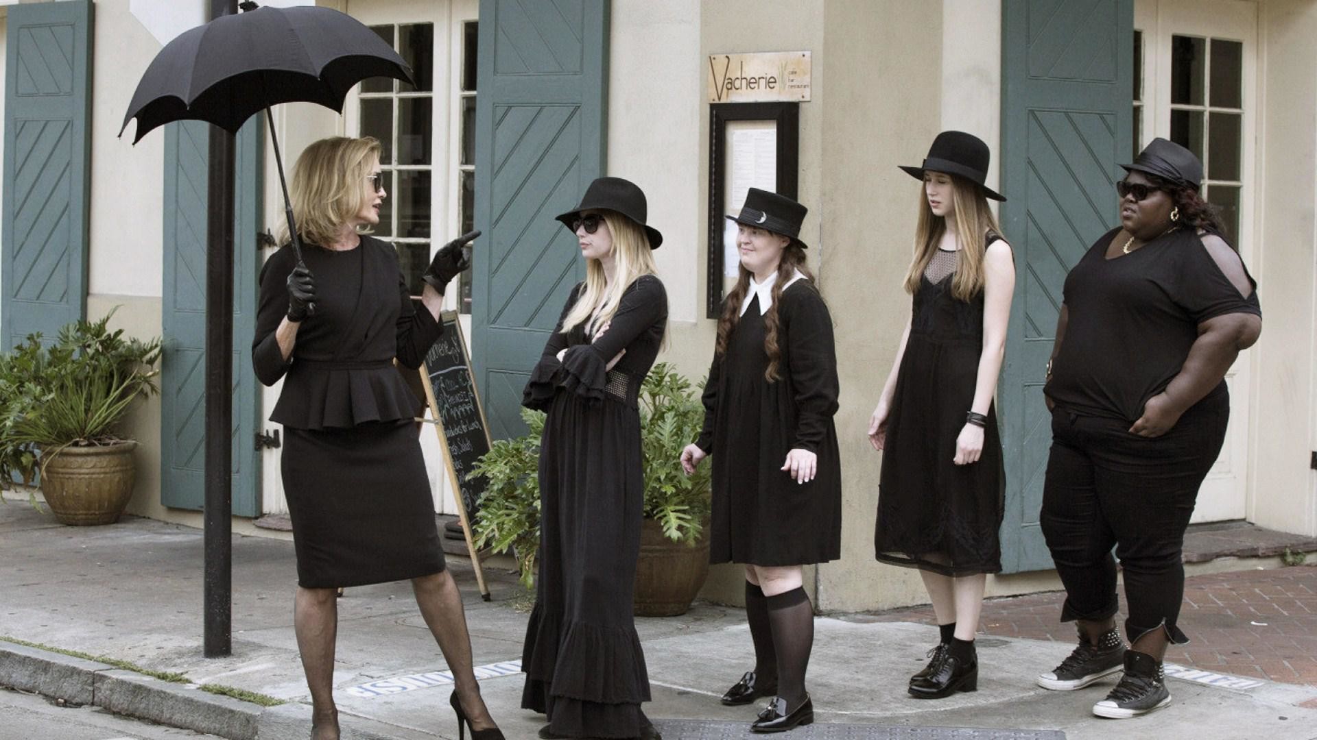 American Horror Story: Coven, Jessica Lange, Sarah Paulson, Emma Roberts, Taissa Farmiga, Gabourey Sidibe, Streghe, sfondo 1080p