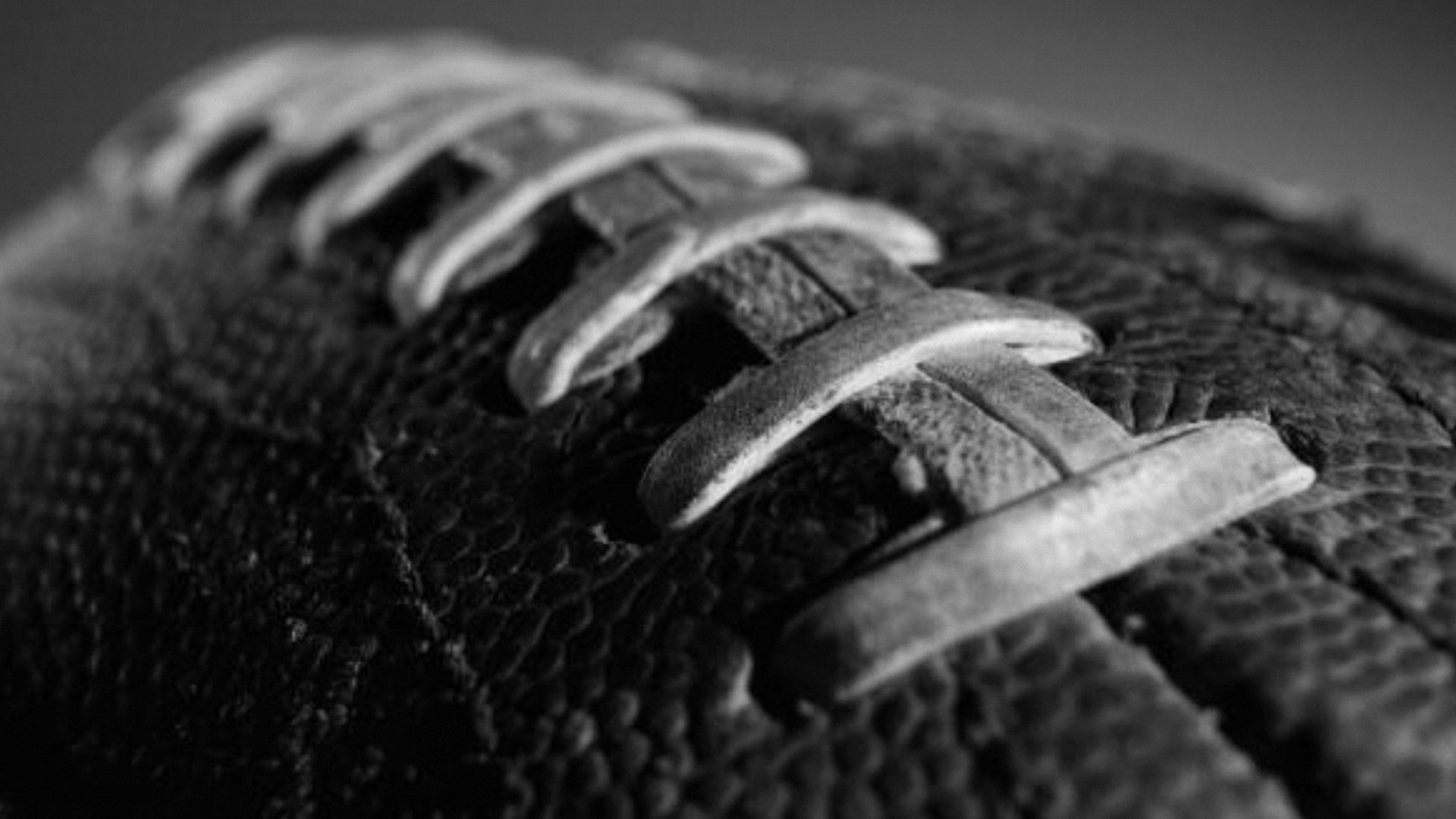 Pallone da football americano, Lacci, Bianco e nero, Primo piano, sfondo desktop 1920x1080