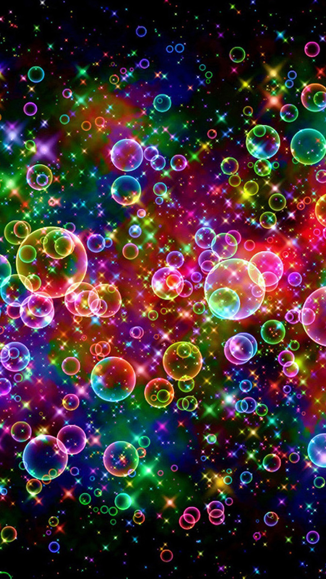 Bolle colorate, Arcobaleno, Sfondo nero, schermata di blocco iPhone