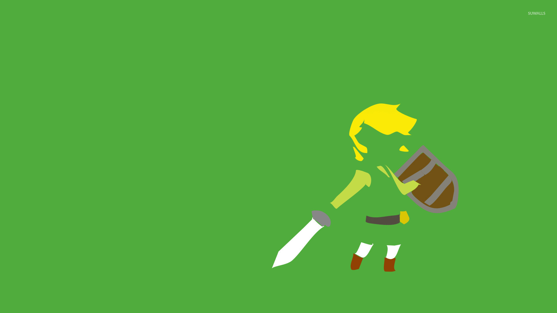 Link, The Legend of Zelda: The Wind Waker, Minimalista, Sfondo verde, wallpaper Windows 11