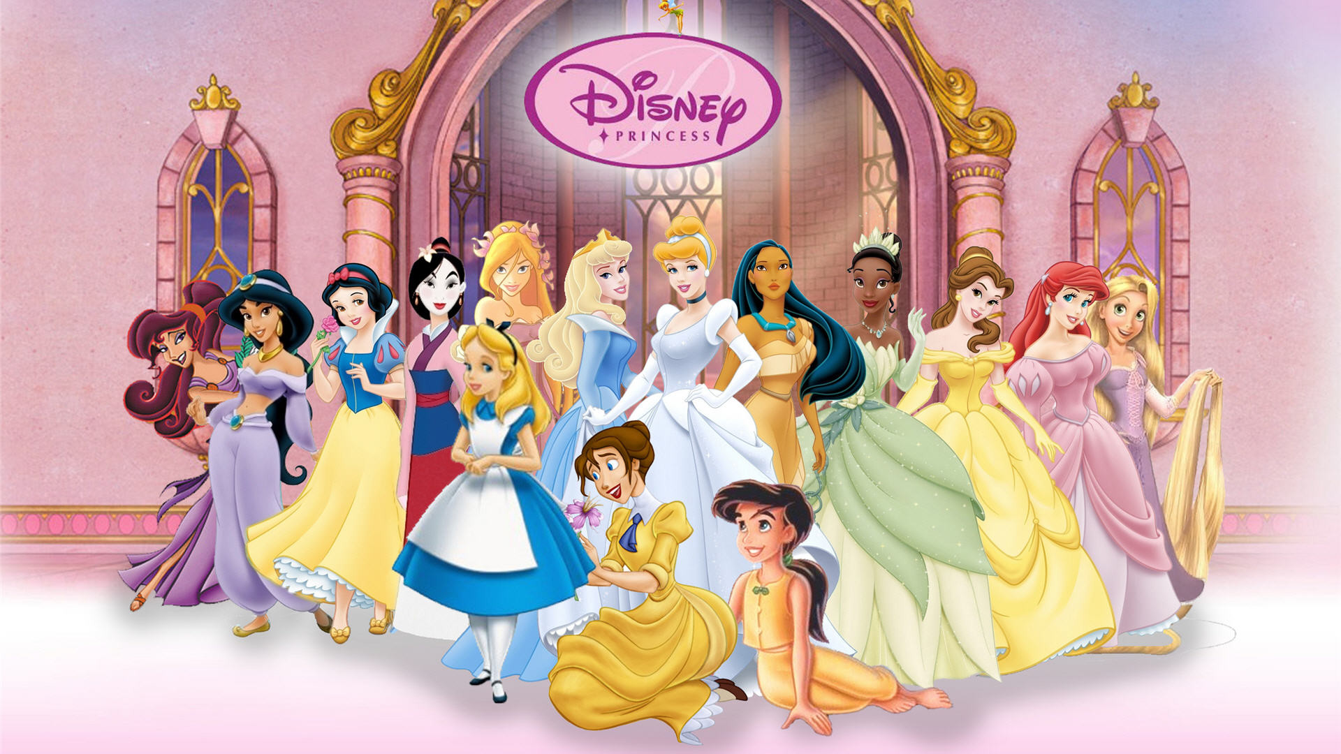 Principesse Disney, Biancaneve, Cenerentola, Ariel, Belle, Jasmine, sfondo desktop Full HD