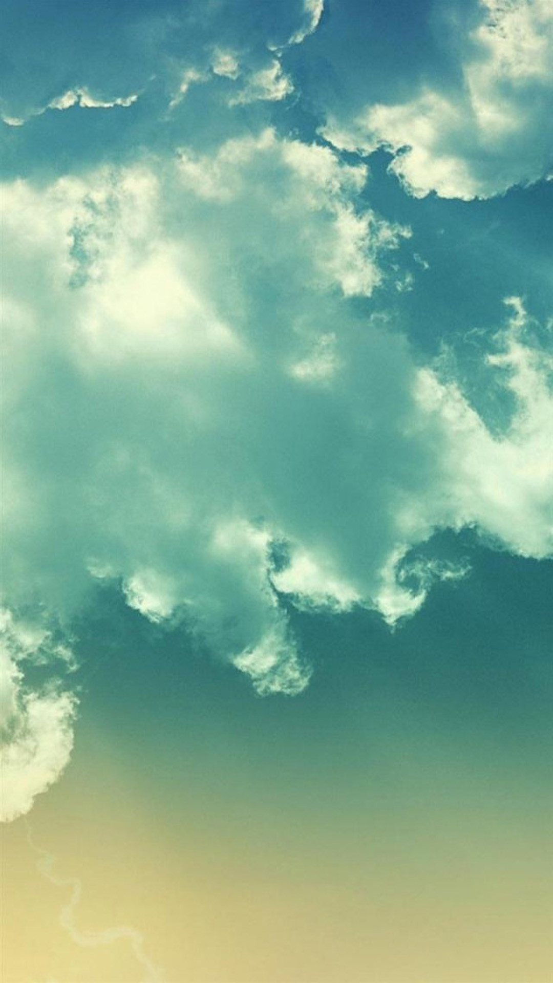 Nuvole, Cielo, Verde acqua, Full HD, sfondo per iPhone e Android