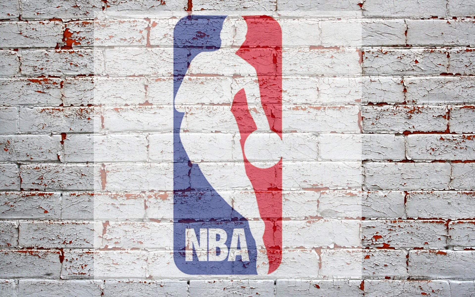 Logo NBA, NBA, Muro di mattoni, 1920x1200, wallpaper desktop