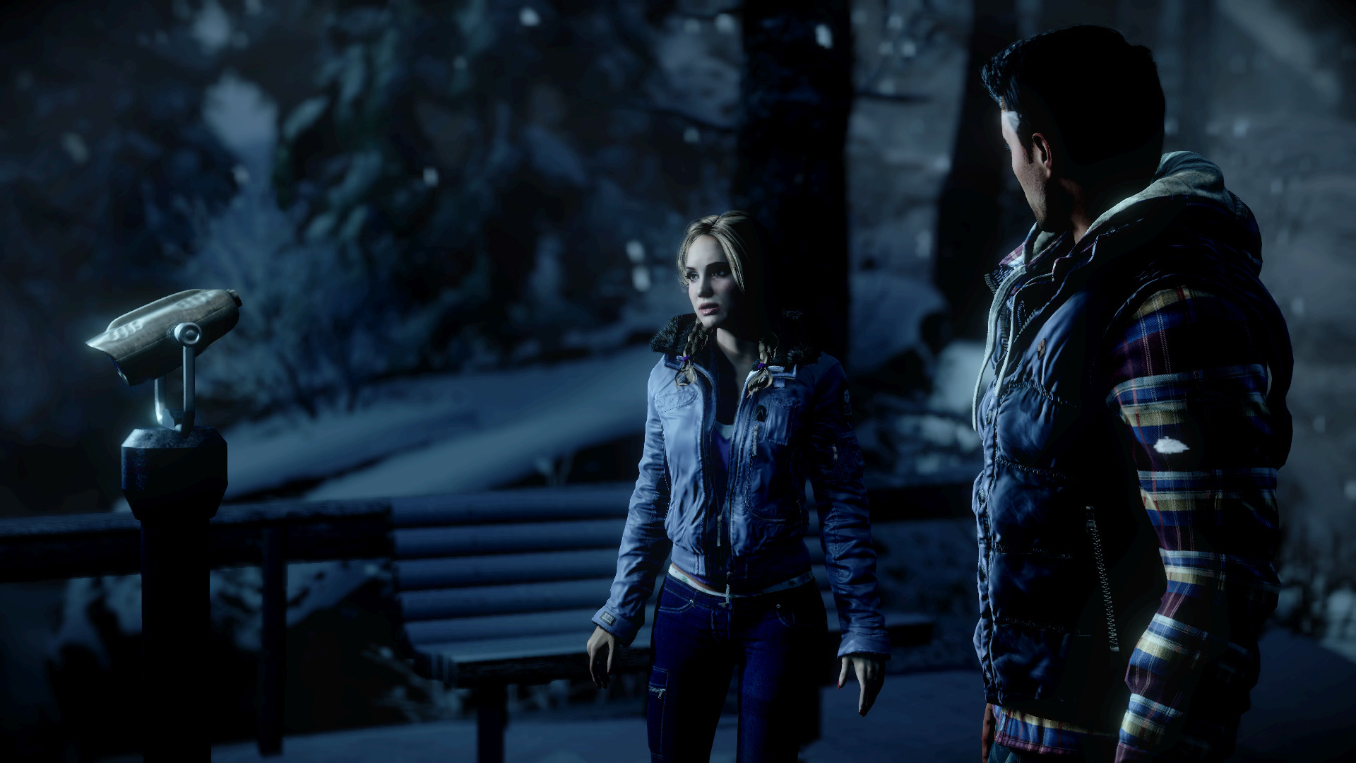 Until Dawn, Sam, Mike, Neve, Notte, Full HD, sfondo per portatile