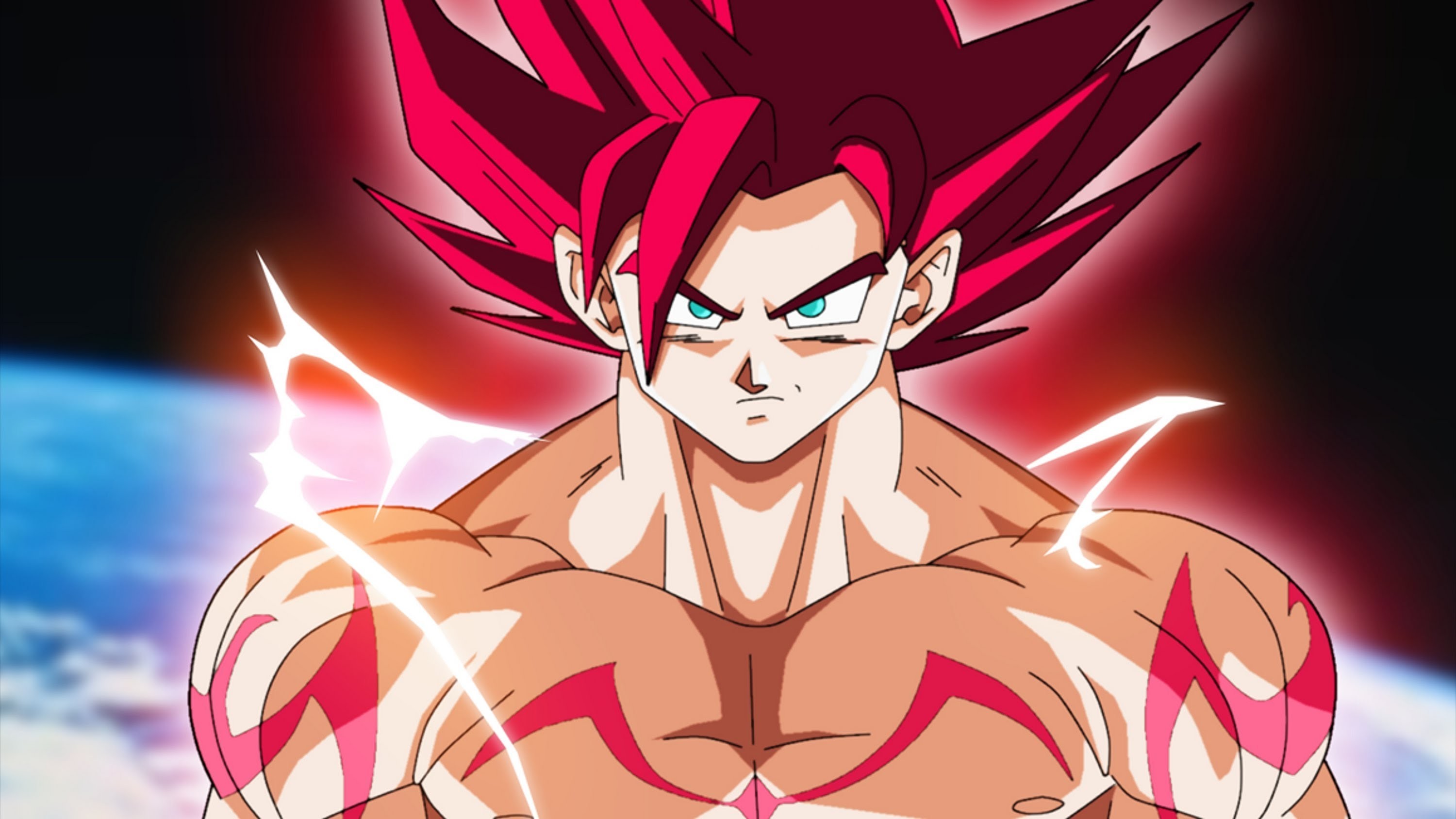 Son Goku, Super Saiyan God, Dragon Ball Super, Terra, 2K, sfondo per portatile