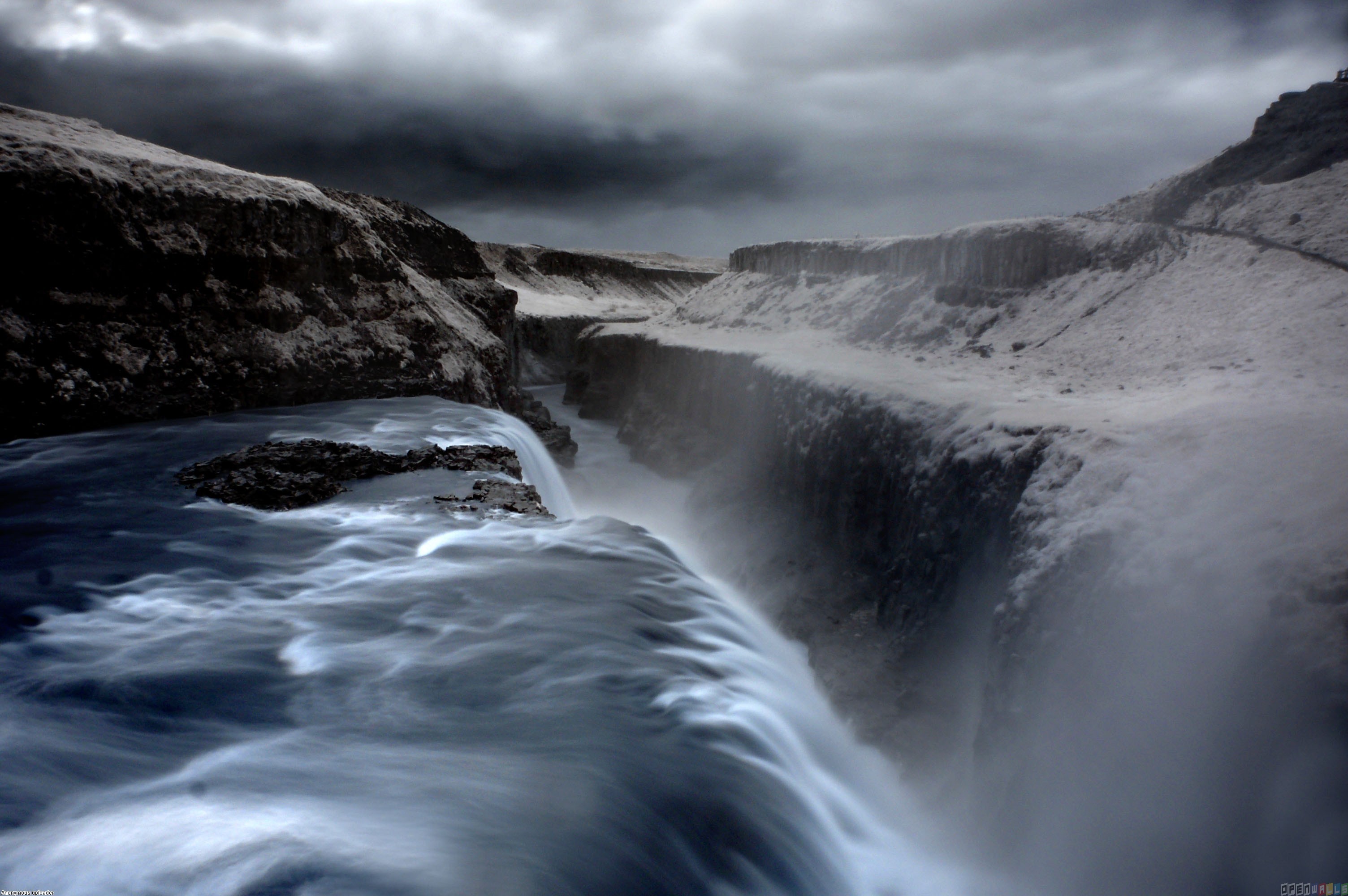 Gullfoss, Islanda, Cascata, Lunga esposizione, 2K, wallpaper per portatile