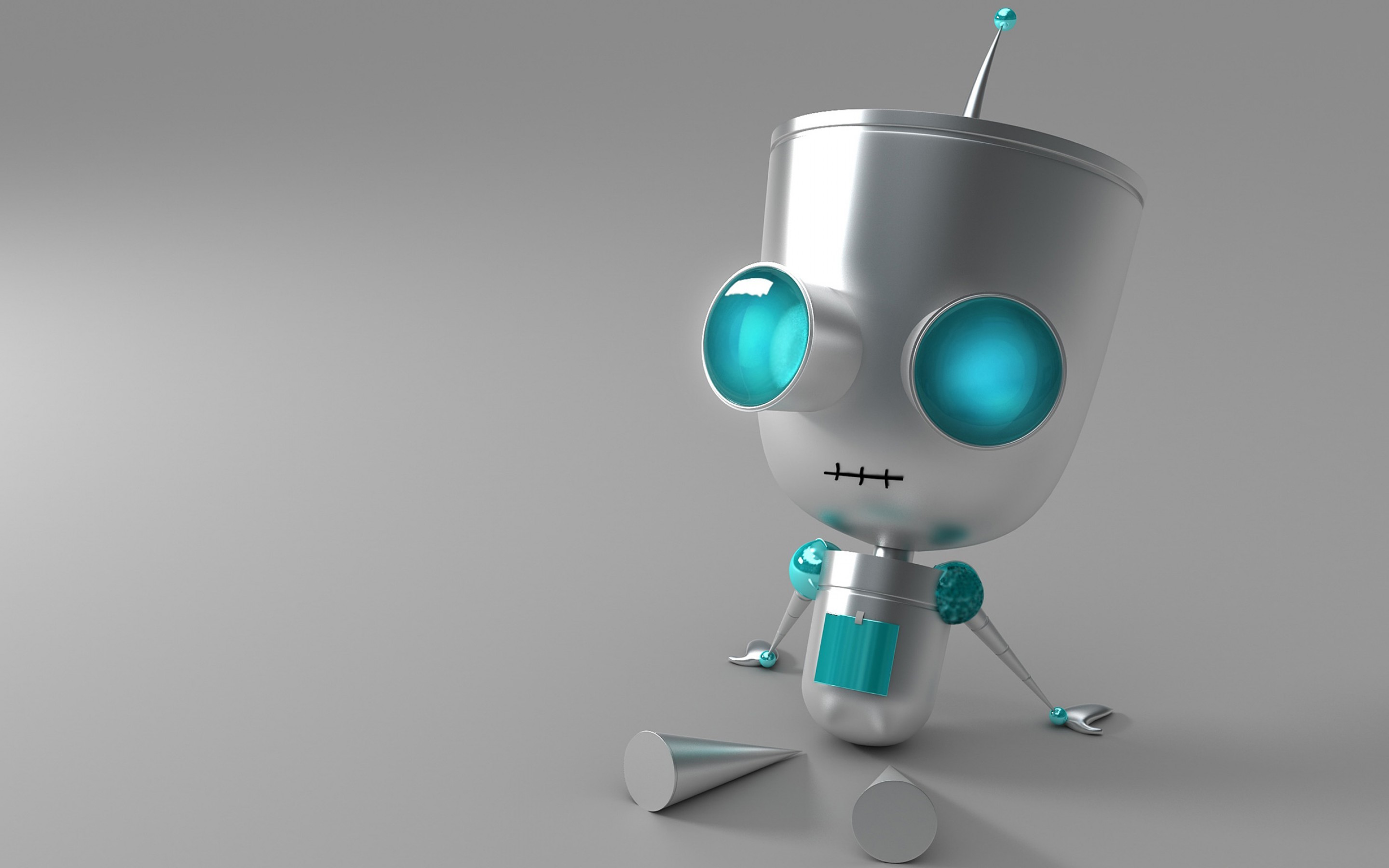GIR, Invader Zim, Robot, Rendering 3D, 2K, sfondo desktop