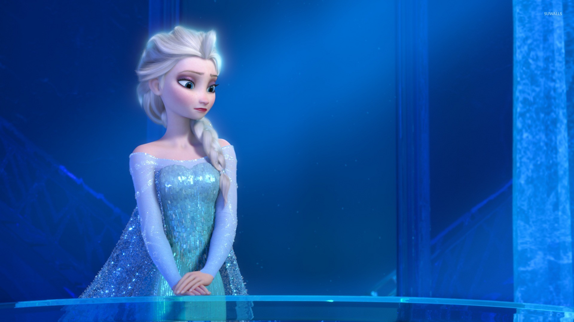 Elsa, Palazzo di ghiaccio, Blu, 16:9 Full HD, wallpaper widescreen