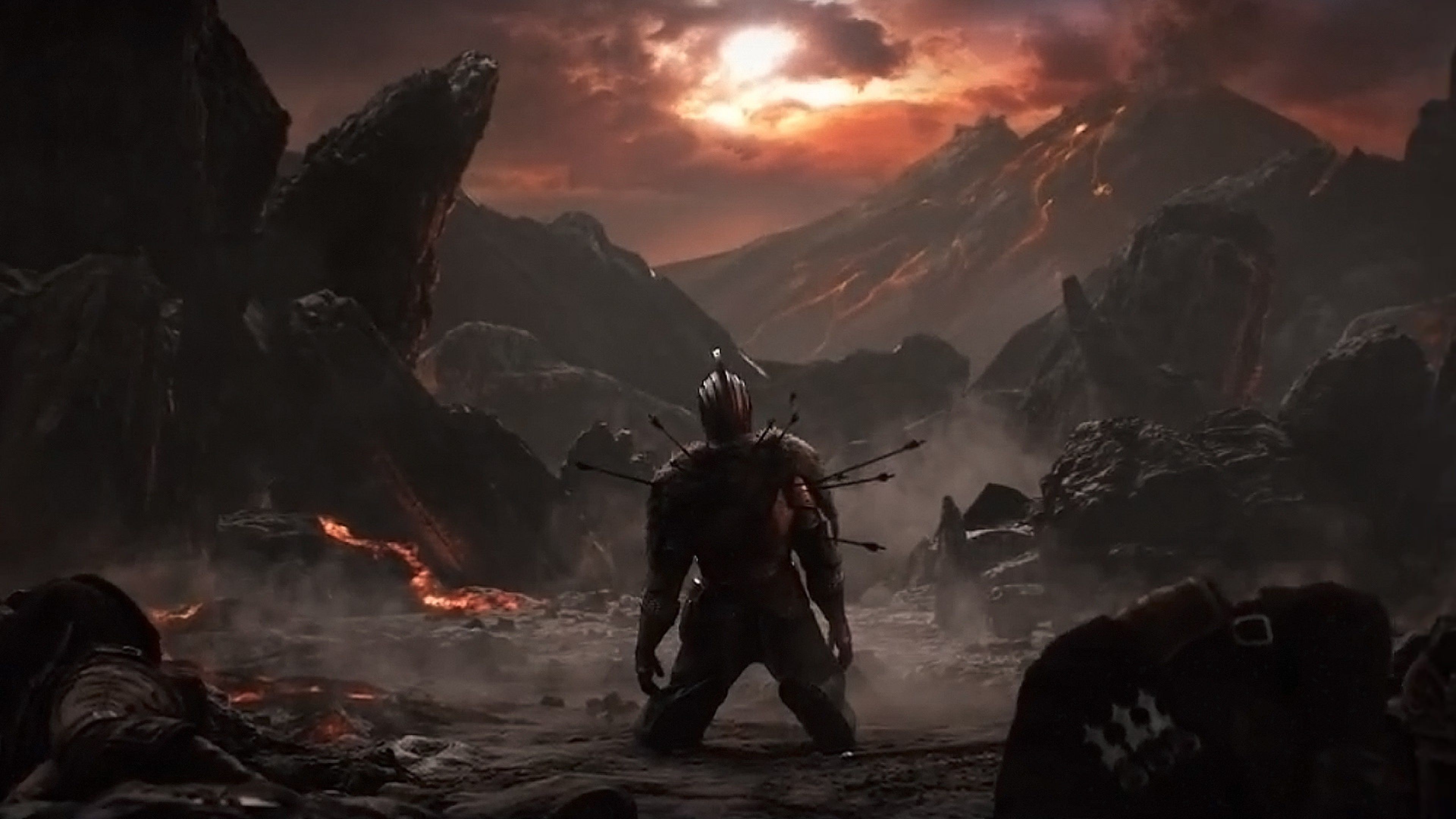 Dark Souls III, Cavaliere, Spade, Terra desolata, 3840x2160, sfondo per PC