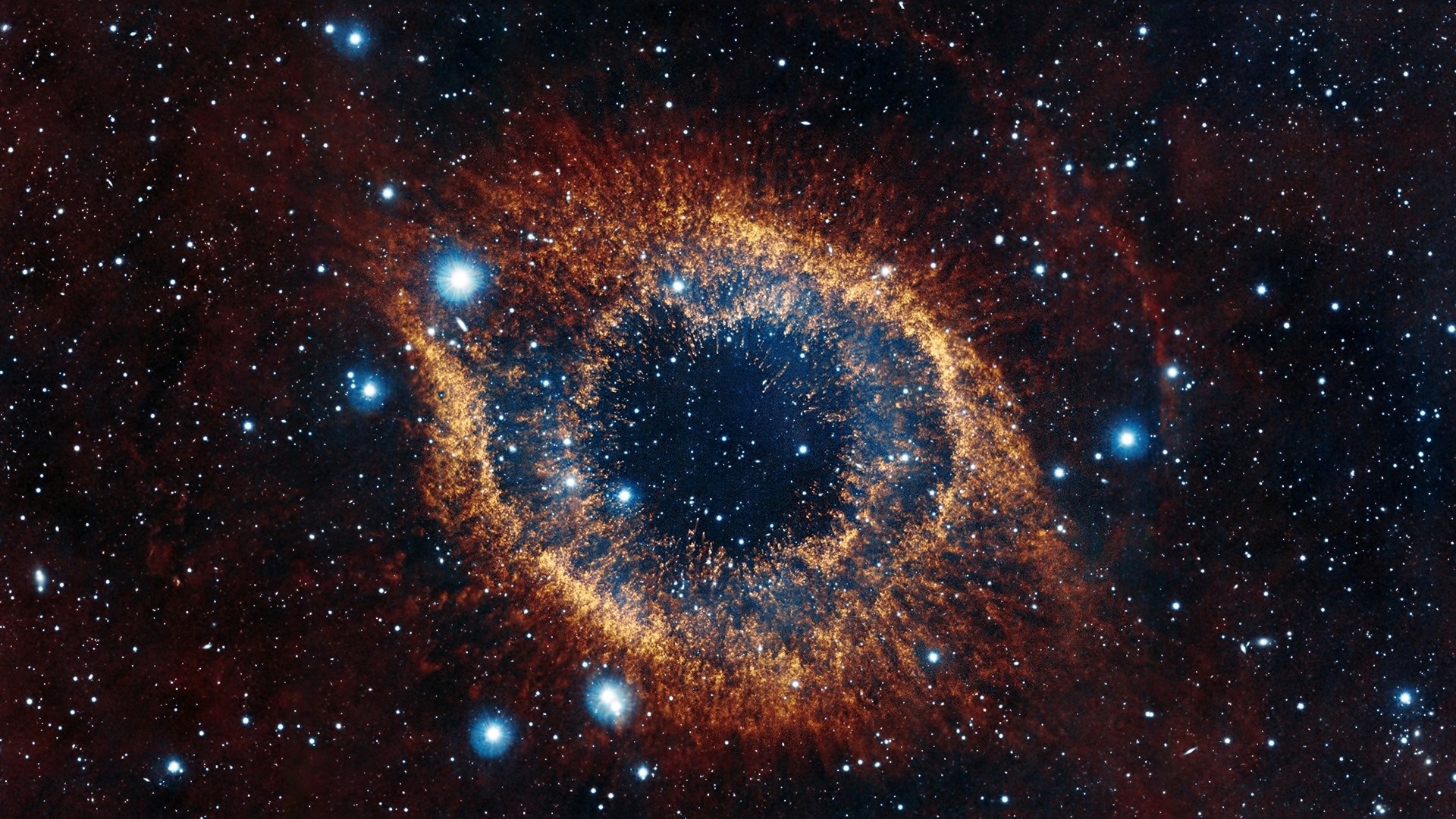 Nebulosa Elica, NGC 7293, Occhio di Dio, Nebulosa, Stelle, Full HD 1080p, sfondo desktop