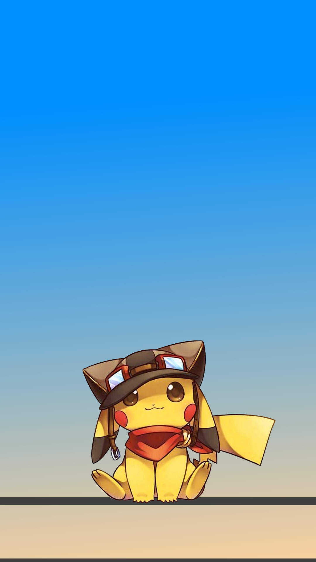 Pikachu, Pokémon, Cappello, Cielo azzurro, 1080x1920, schermata di blocco iPhone