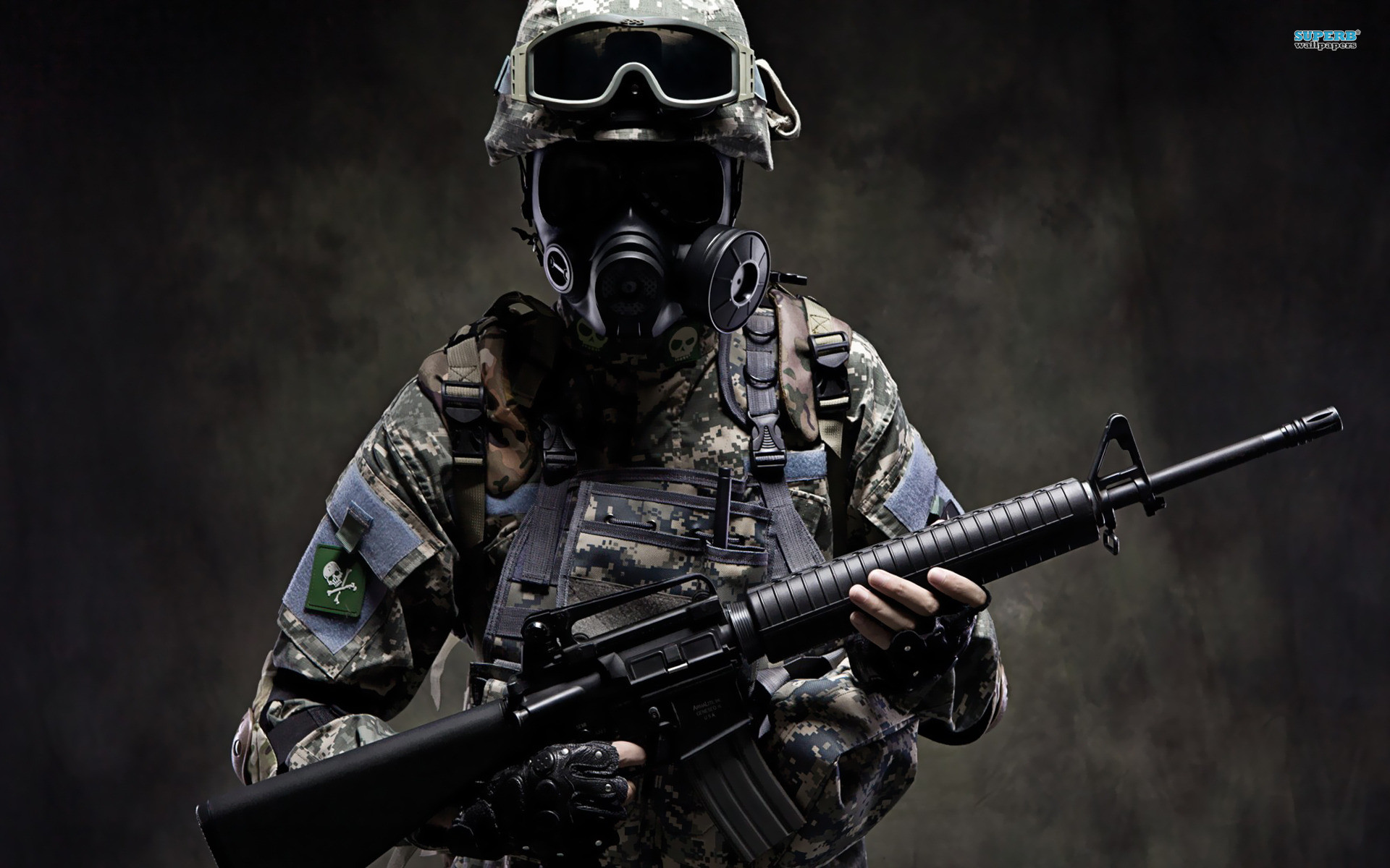 Soldato, Maschera antigas, Fucile, 1920x1200, sfondo MacBook Pro