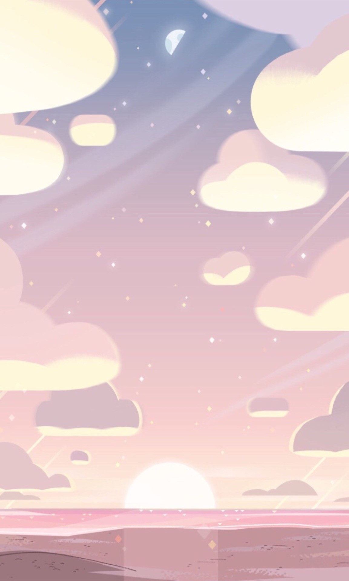 Nuvole, Tramonto, Illustrazione, Rosa, Pastello, Full HD, sfondo per smartphone