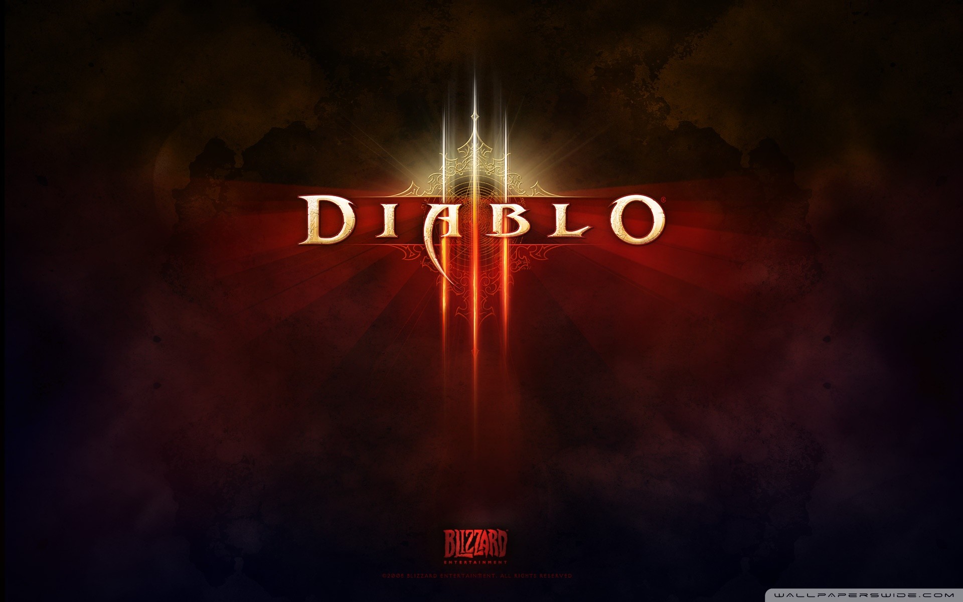 Diablo III, Logo, Blizzard, Rosso scuro, 1920x1200, sfondo per PC