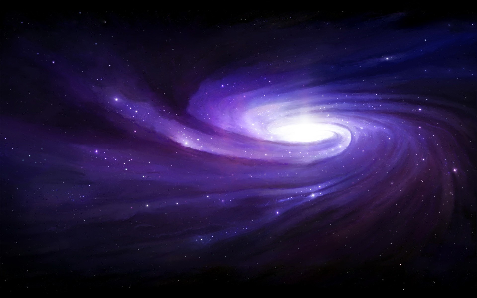 Galassia a spirale, Viola, Spazio profondo, Full HD, sfondo per PC e portatile