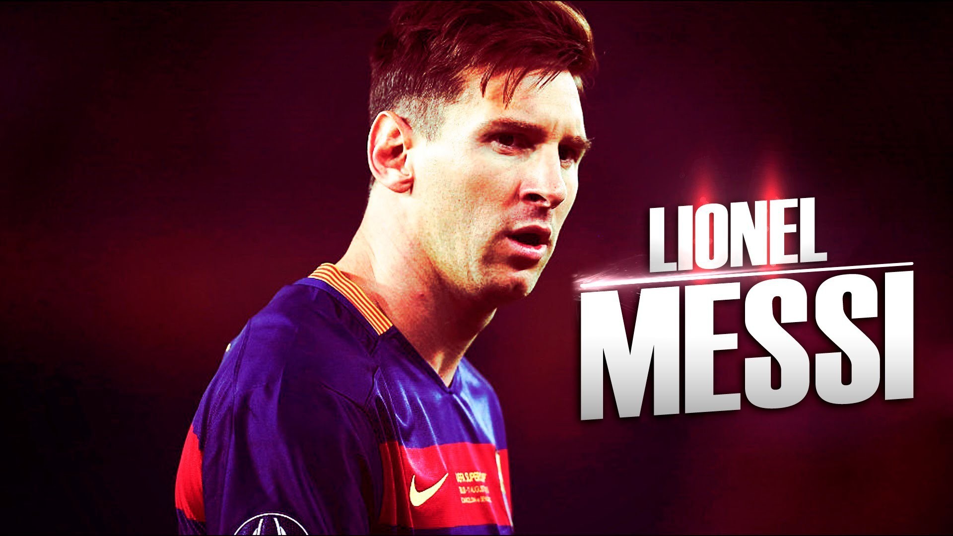Lionel Messi, FC Barcelona, Primo piano, Rosso, Full HD, sfondo per portatile