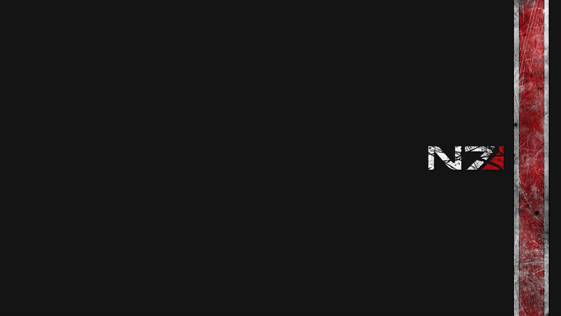 N7, Mass Effect, Minimalista, Sfondo nero, 1920x1080, wallpaper desktop
