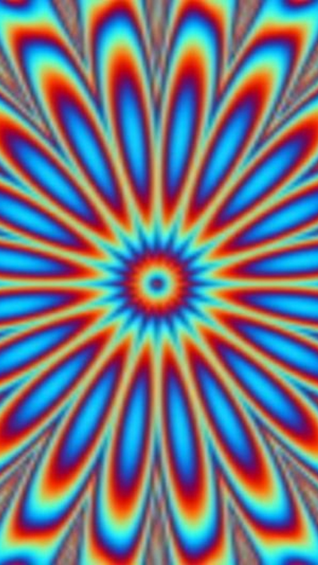 Illusione ottica, Fiore radiale, Arcobaleno, Op art, Full HD, sfondo per smartphone