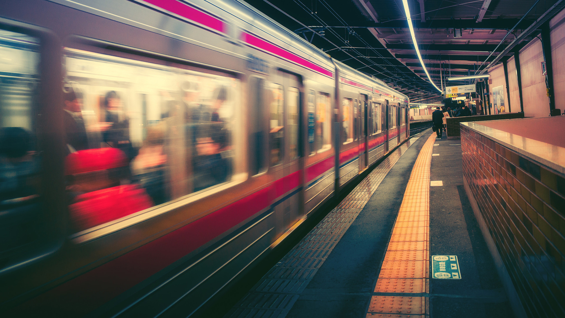 Metropolitana, Treno, Mosso, Banchina, Full HD, wallpaper per portatile