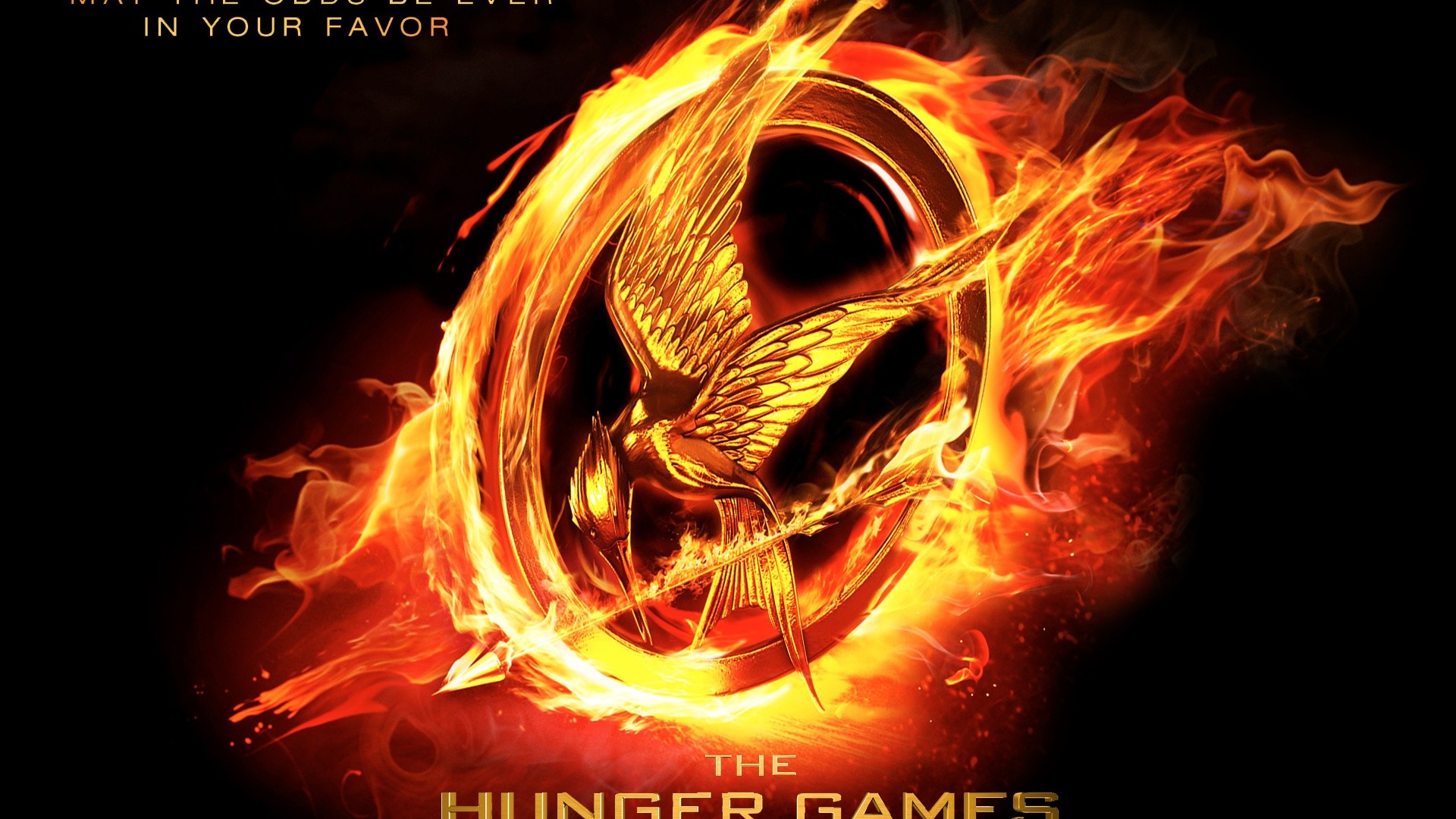 Hunger Games, Ghiandaia imitatrice, Fuoco, Logo, Full HD, sfondo per portatile
