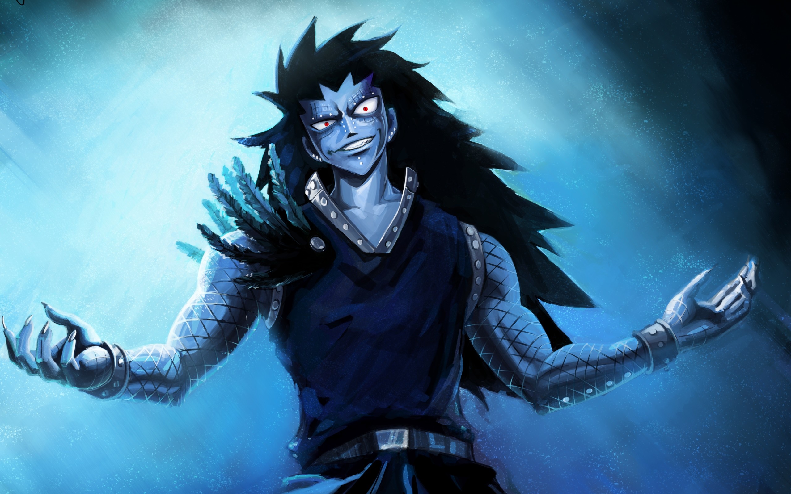 Gajeel Redfox, Fairy Tail, Blu, Anime, 2560x1600, immagine di sfondo