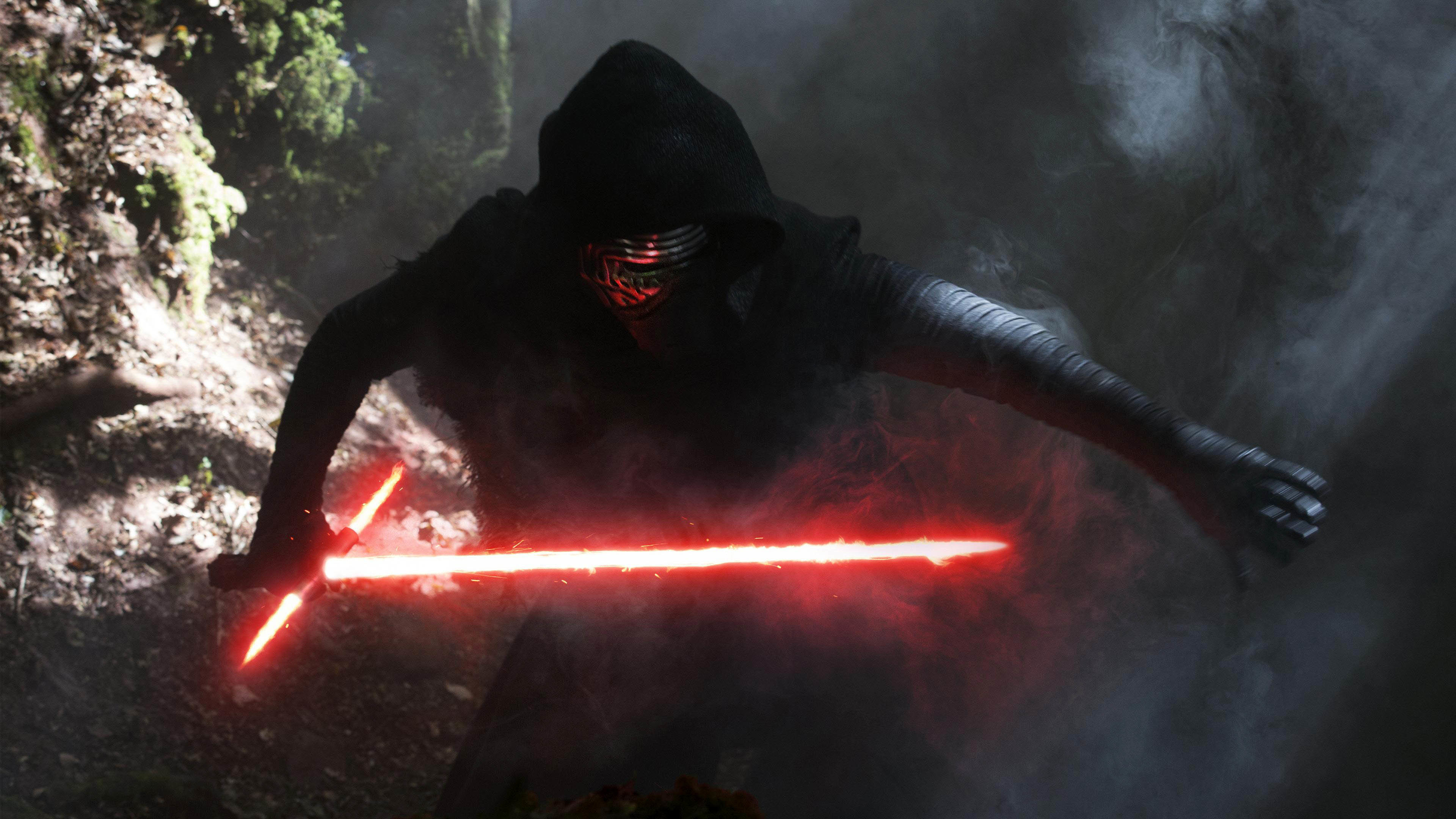 Kylo Ren, Spada laser a croce, Star Wars: Il risveglio della Forza, Foresta, 4K UHD