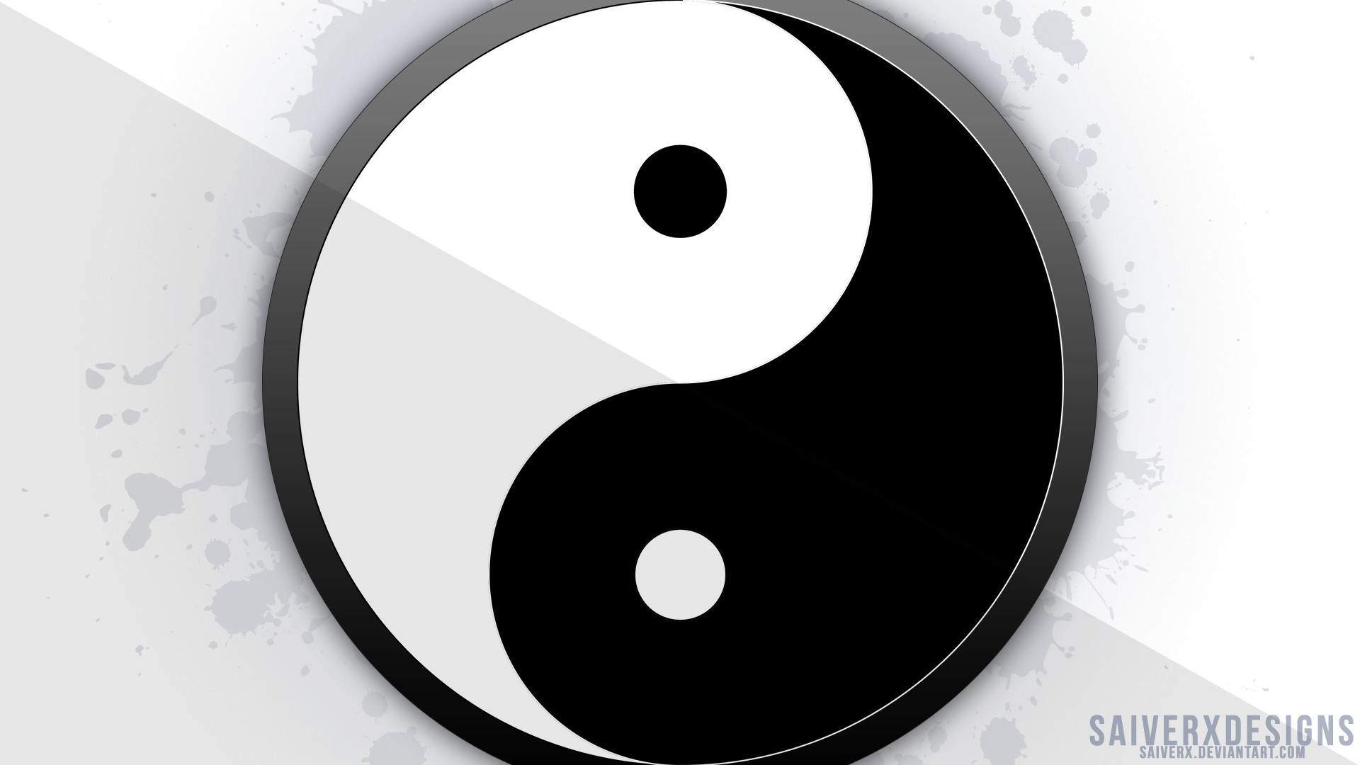 Yin e yang, Bianco e nero, Schizzi, Full HD 1080p, sfondo desktop