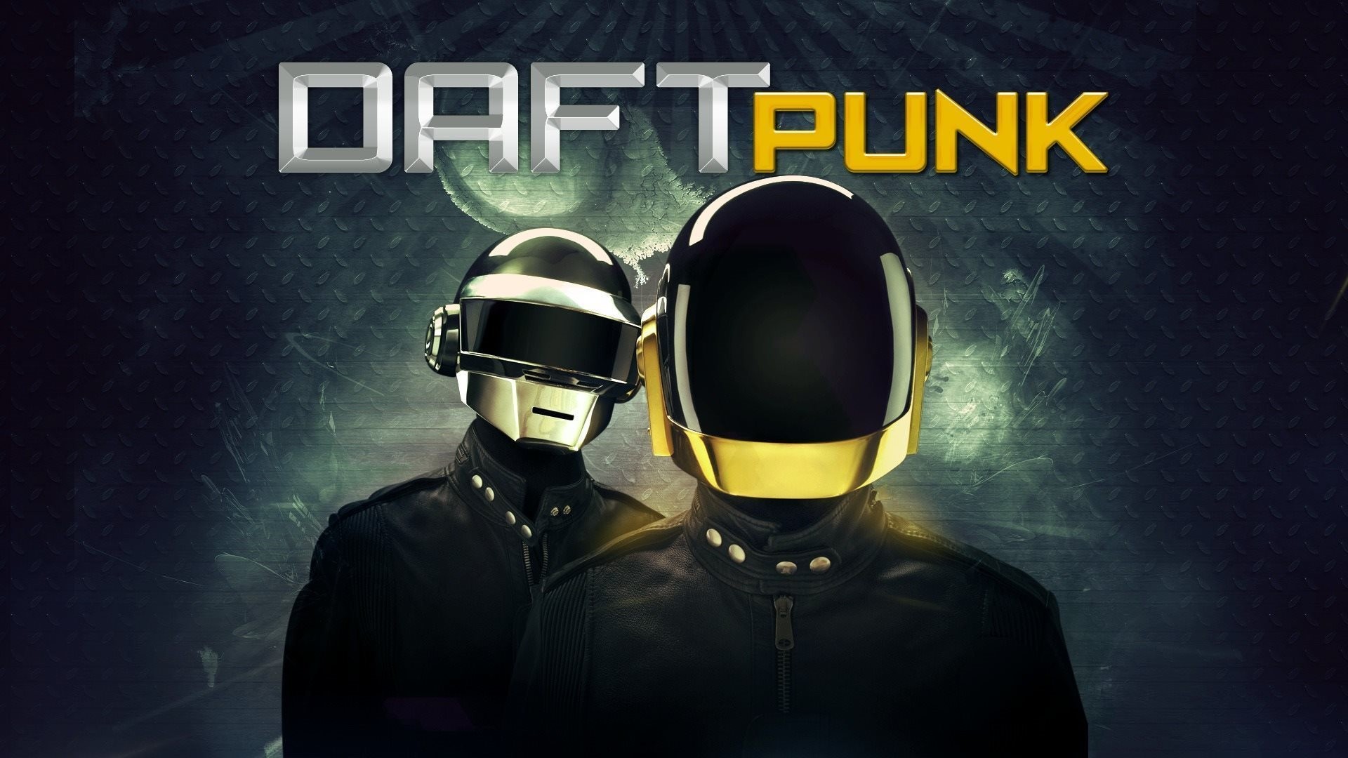 Daft Punk, Logo, Caschi, Verde, Full HD, sfondo Windows 11