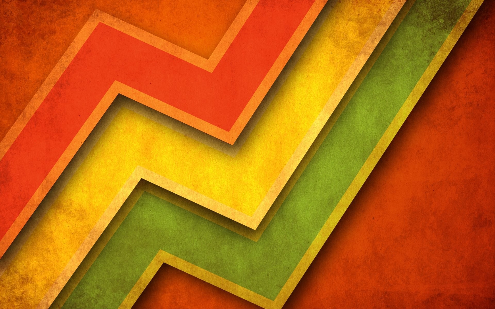 Zigzag, Retro, Arancione e verde, 1920x1200, immagine di sfondo