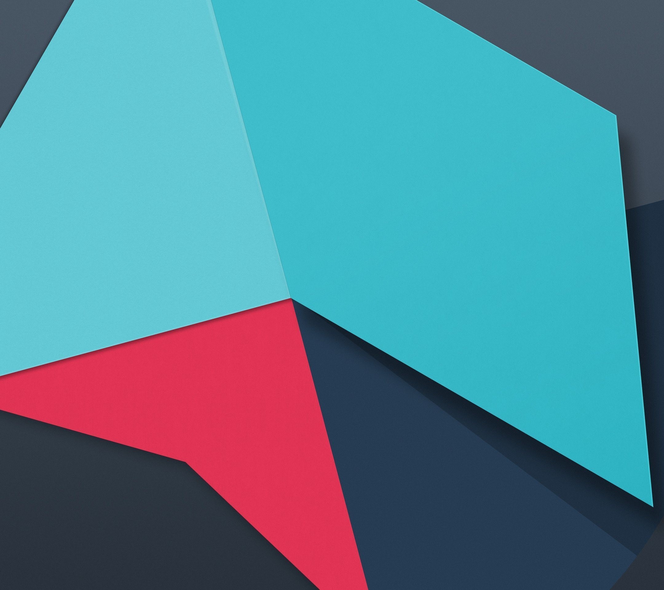 Android 6.0 Marshmallow, Material Design, Poligoni, Azzurro, Rosso, schermata Home iPad