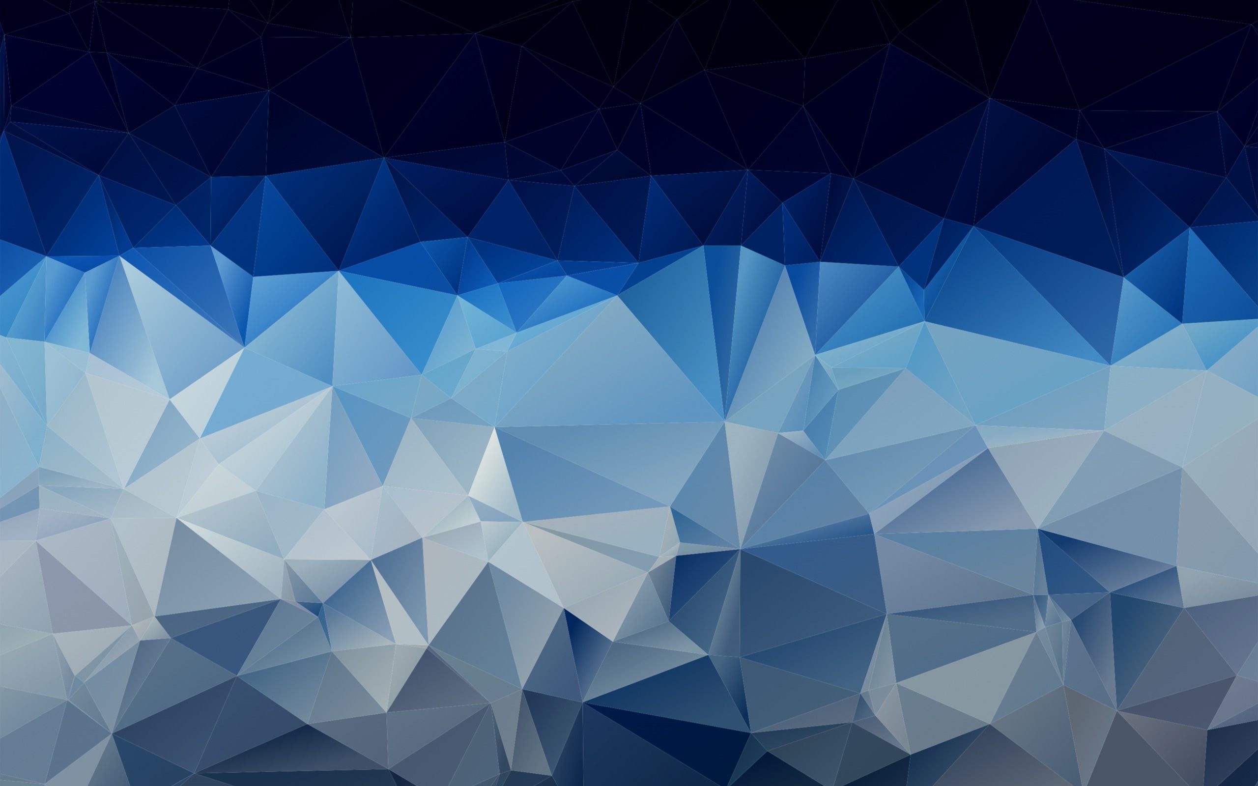 Low poly, Blu, Bianco, Astratto, 2K, sfondo desktop