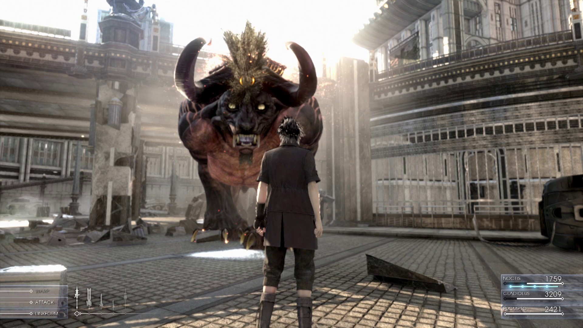 Noctis Lucis Caelum, Behemoth, Final Fantasy XV, Città, Battaglia, sfondo Full HD per PC