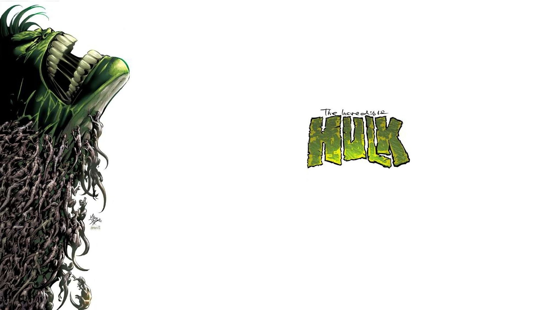 Hulk, The Incredible Hulk, Logo, Sfondo bianco, 16:9 Full HD, wallpaper widescreen