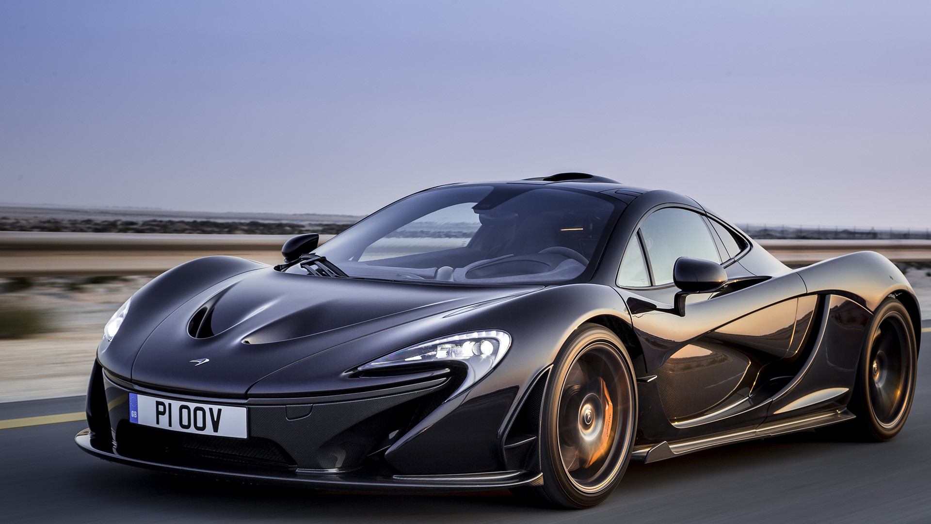McLaren P1, Nero, Strada, Hypercar, Full HD, sfondo per PC e portatile